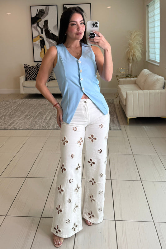 The Seaside Elegance Blue Top