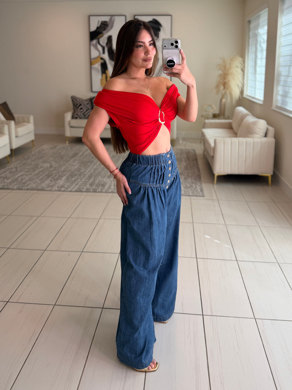 Sculpted Ease Red Top