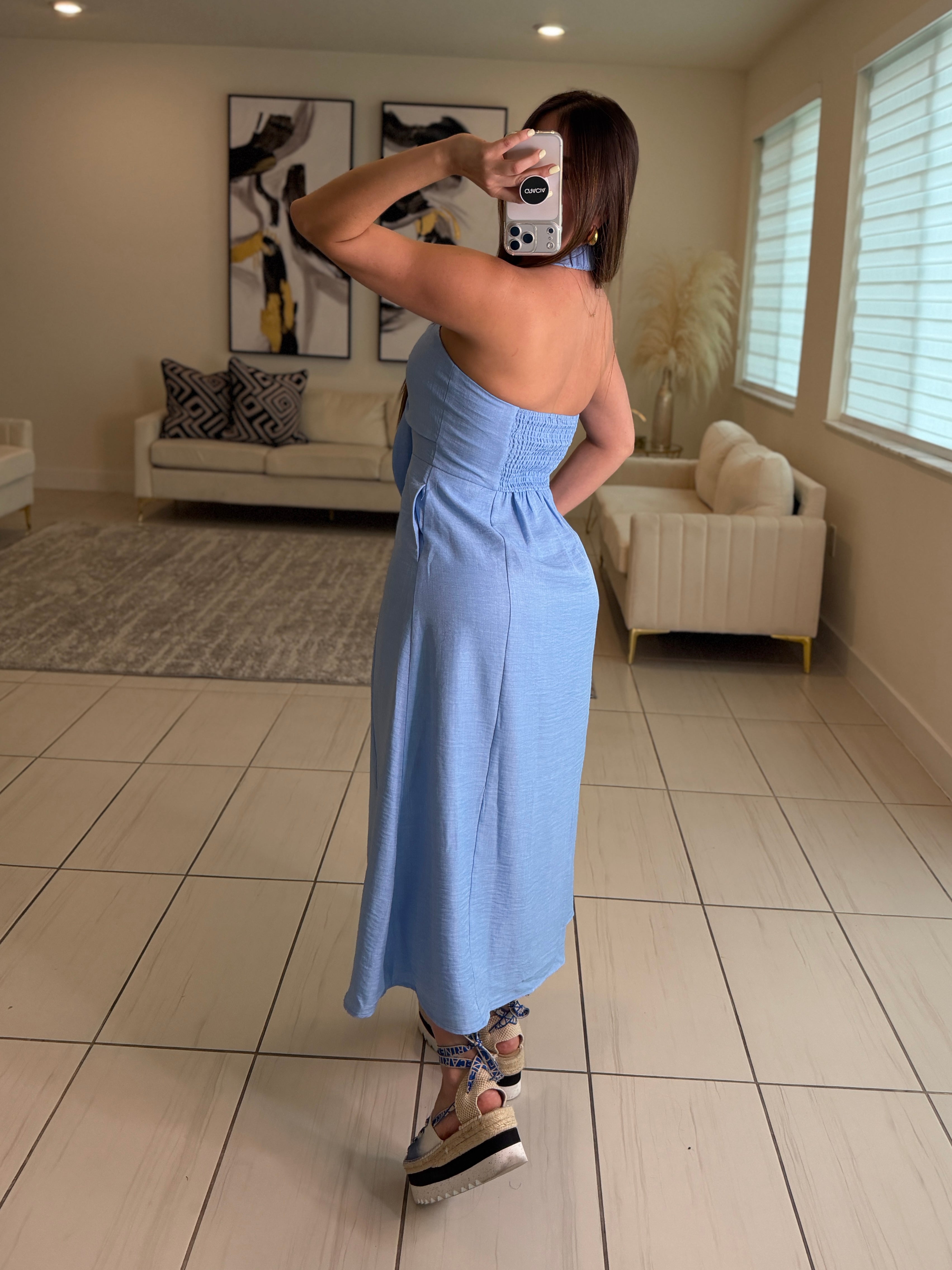 Enchanted Aura Blue Midi Dress