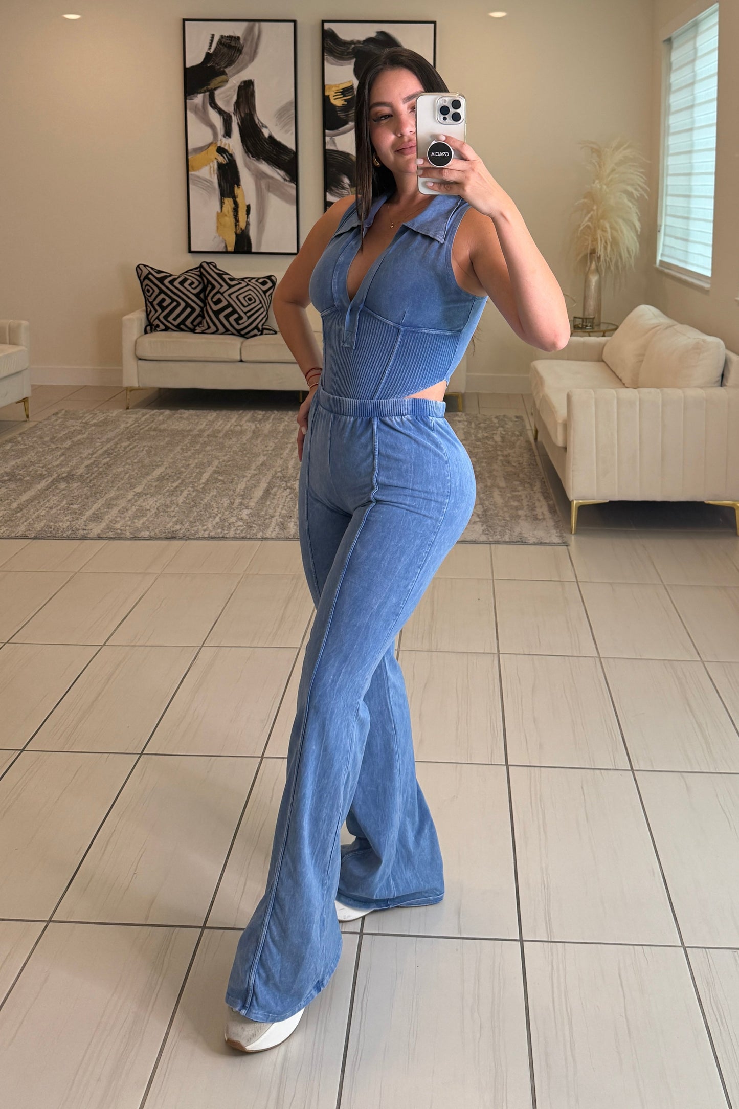 Illusionist Washed Blue Pant Set