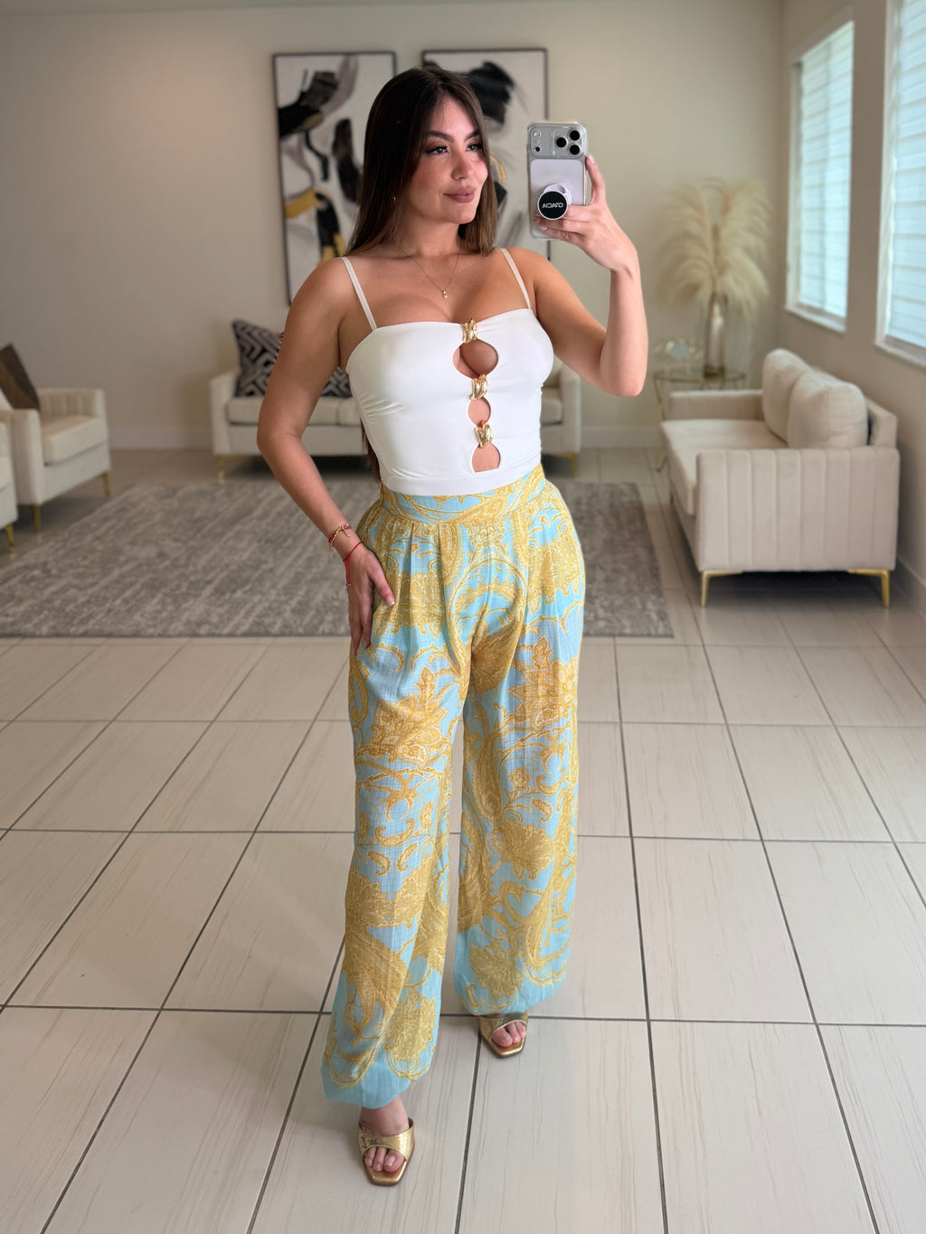 Spring Poise Blue Balloon Pants