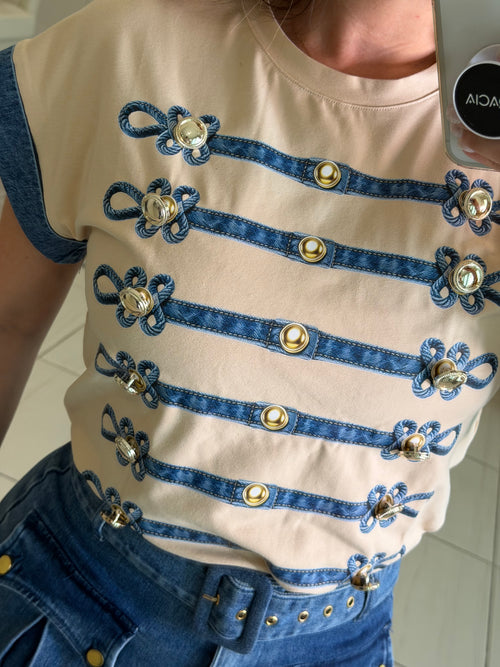 Napoleon Contrast Beige Top