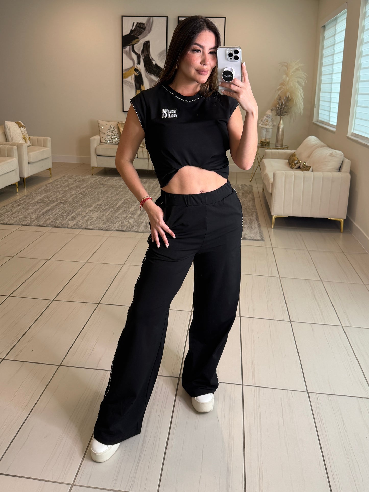 Iconic Muse Black Pant Set