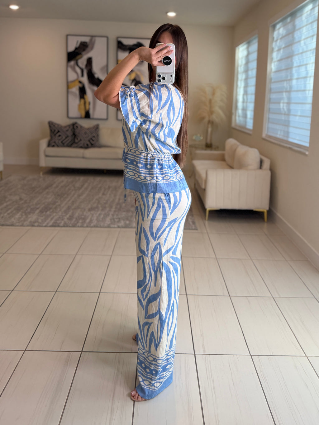 Modern Motion Blue Pant Set