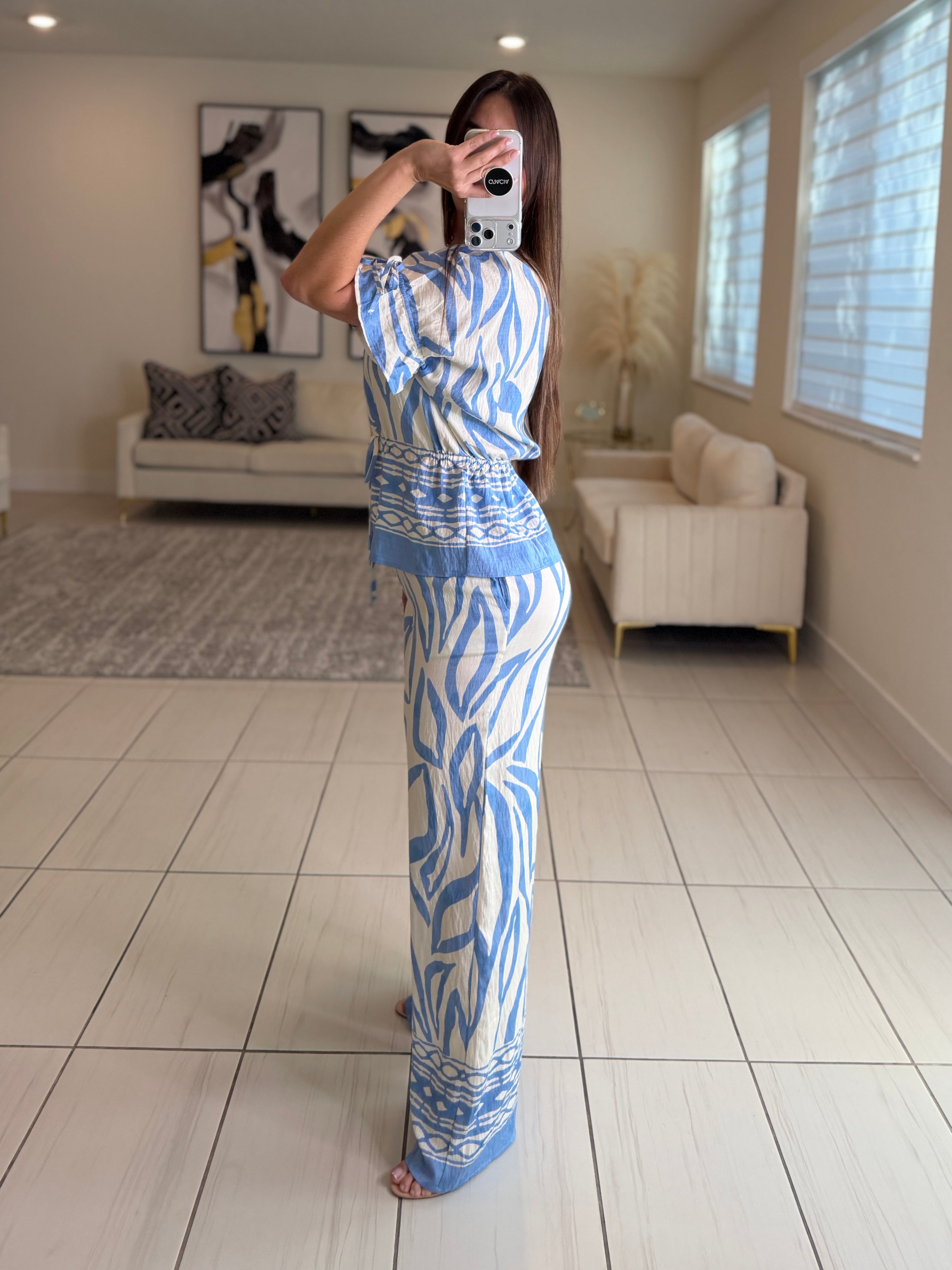 Modern Motion Blue Pant Set