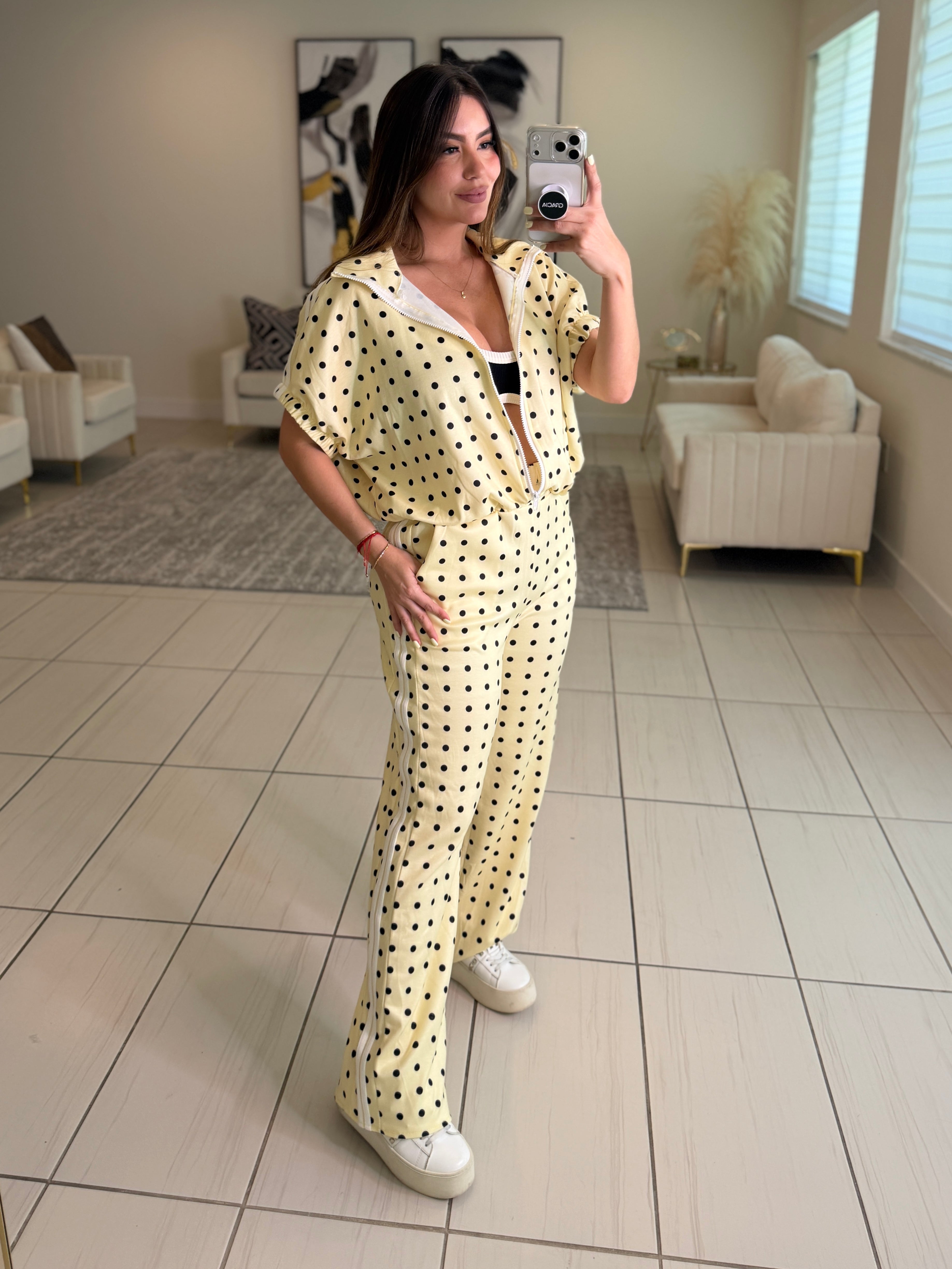 Italian Dots Yellow Pants Set