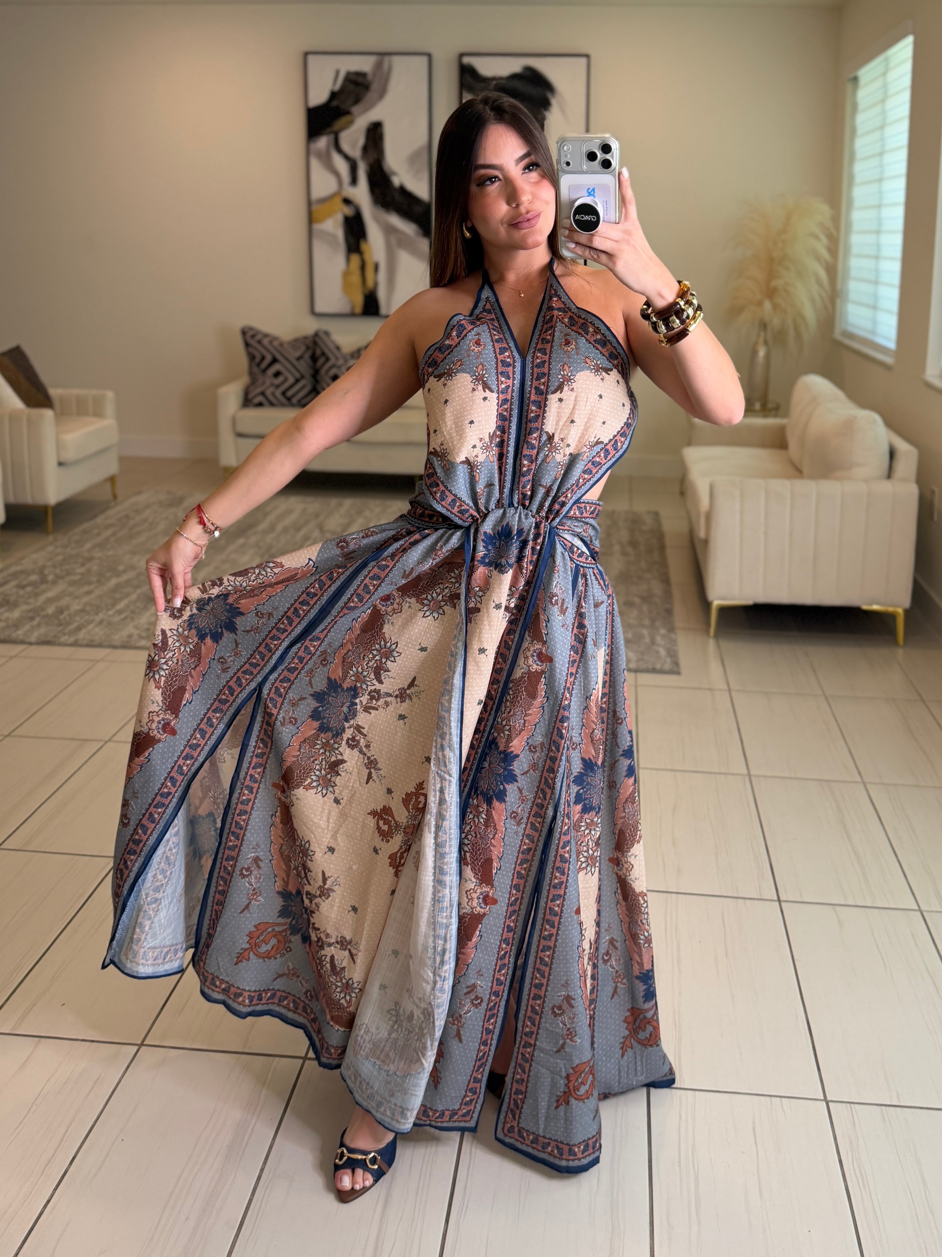 Ascension Plunge Halter Dress