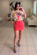 Divine Stripes Red Short