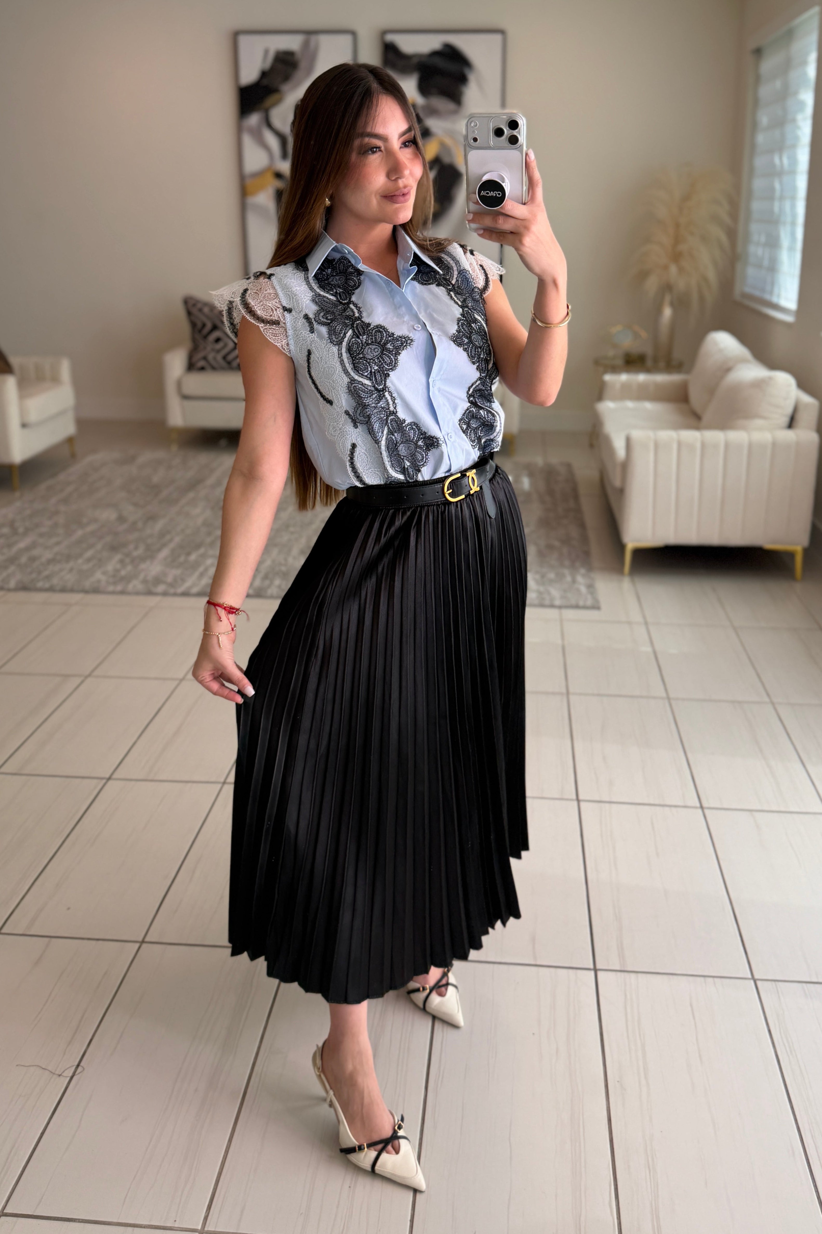 Opulent Structure Black Maxi Skirt