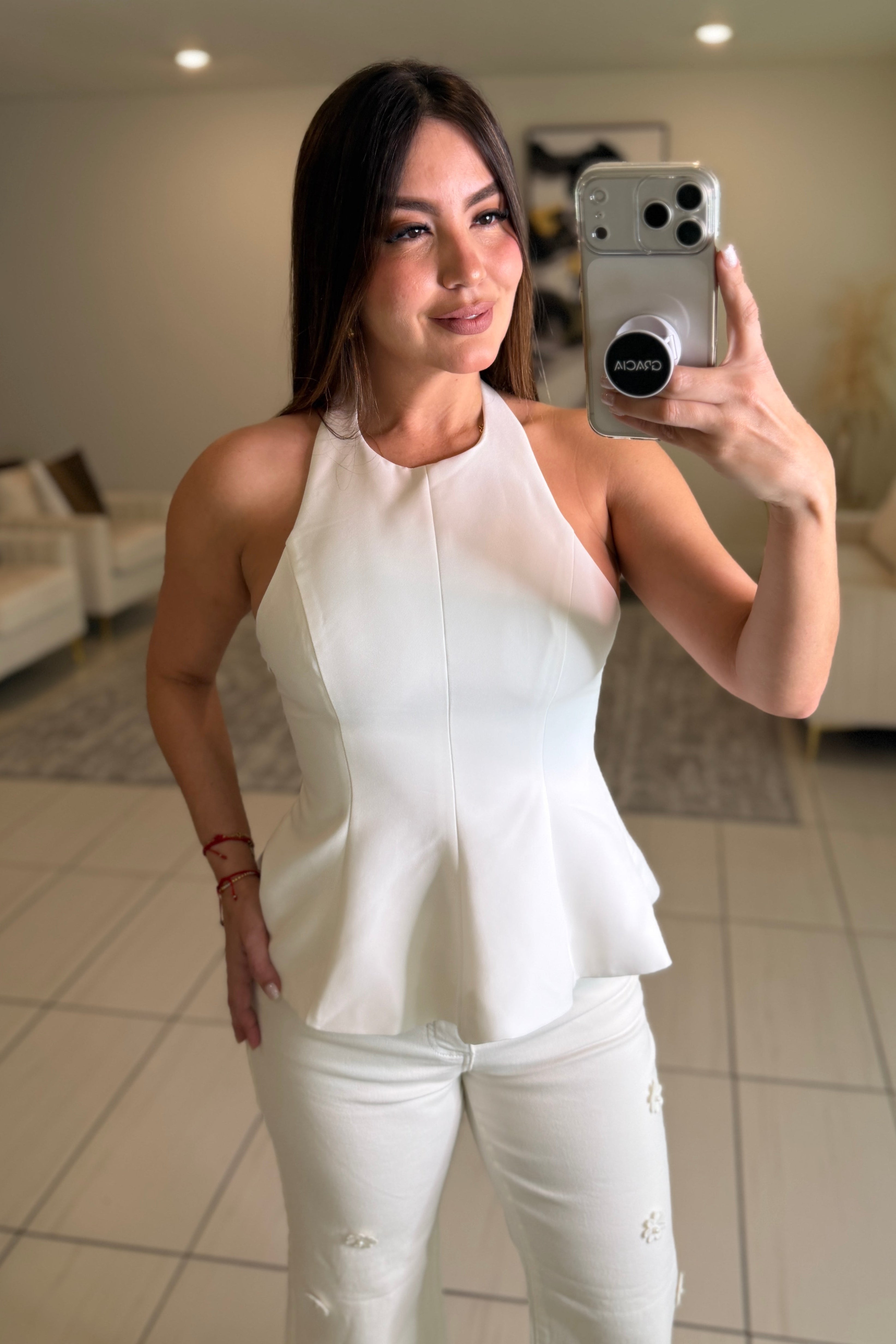Muse Peplum White Top