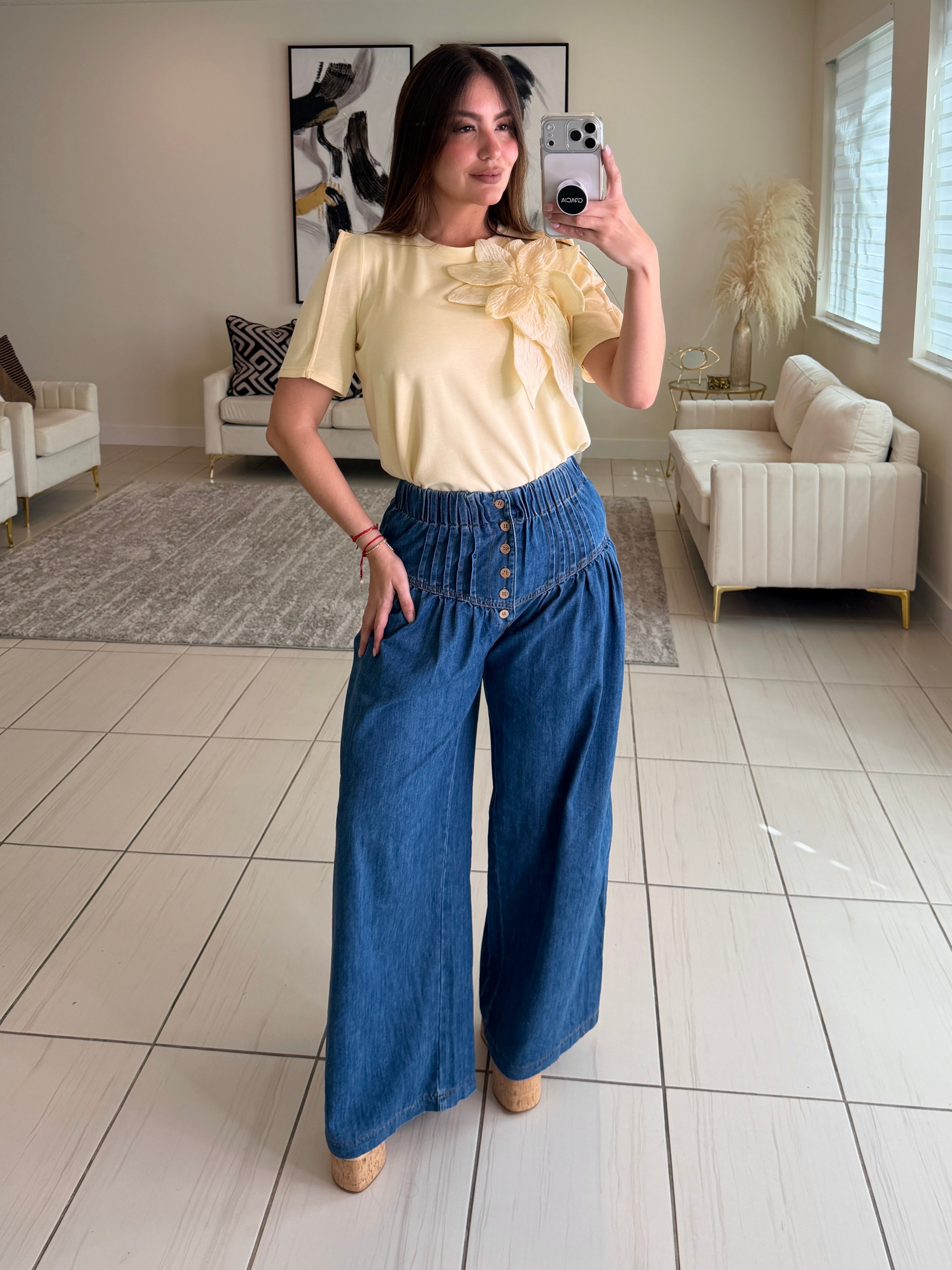 Enchanted Flower Yellow Top