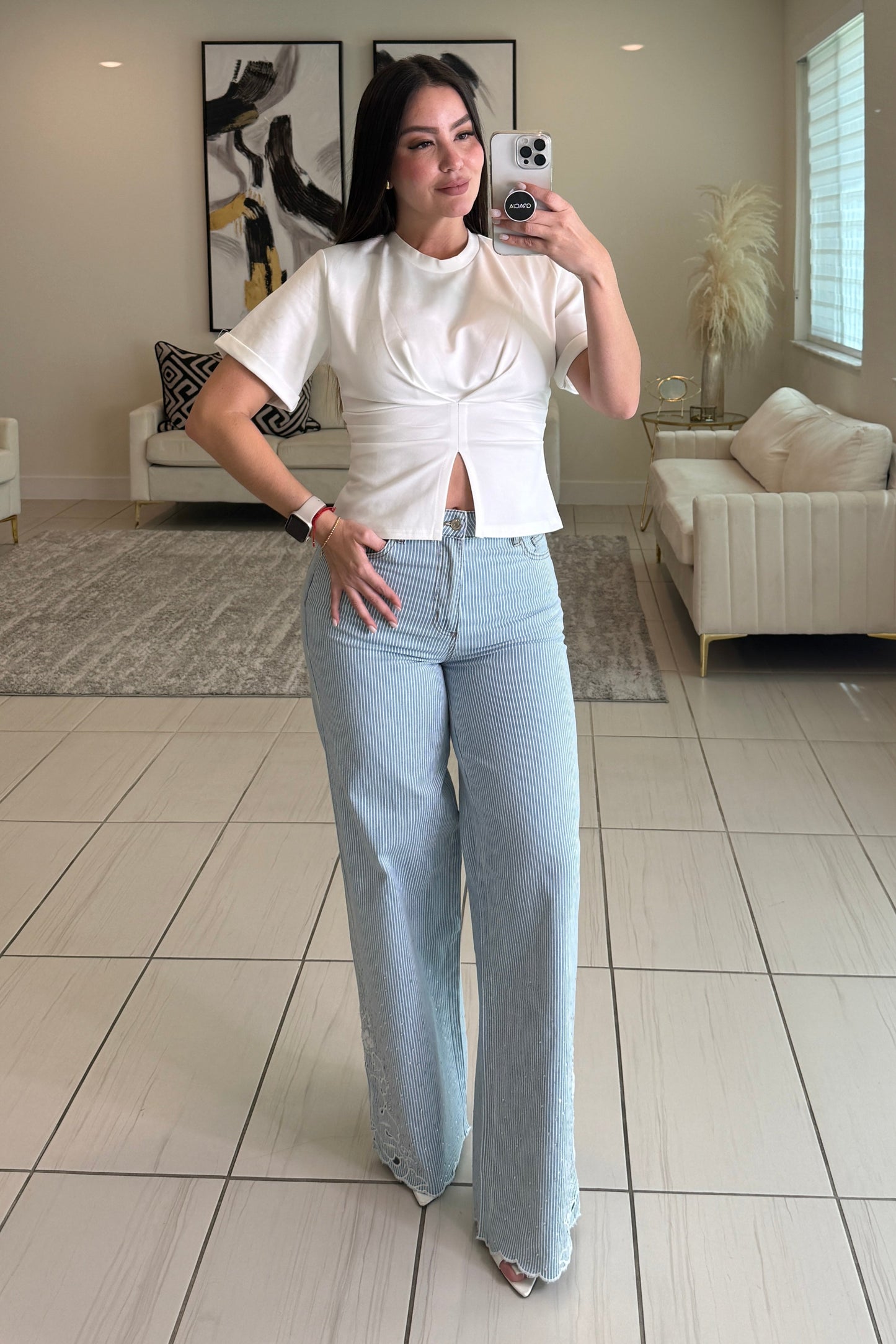 Splash Stripes Blue Pants