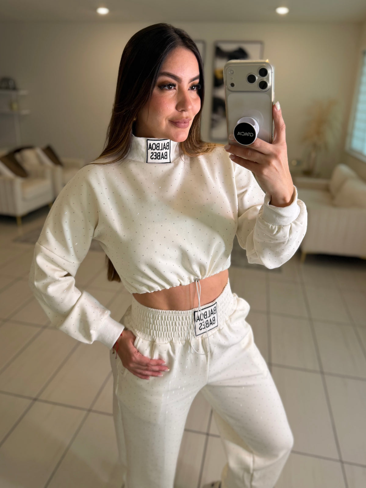 Midnight Rhinestone Ivory Set