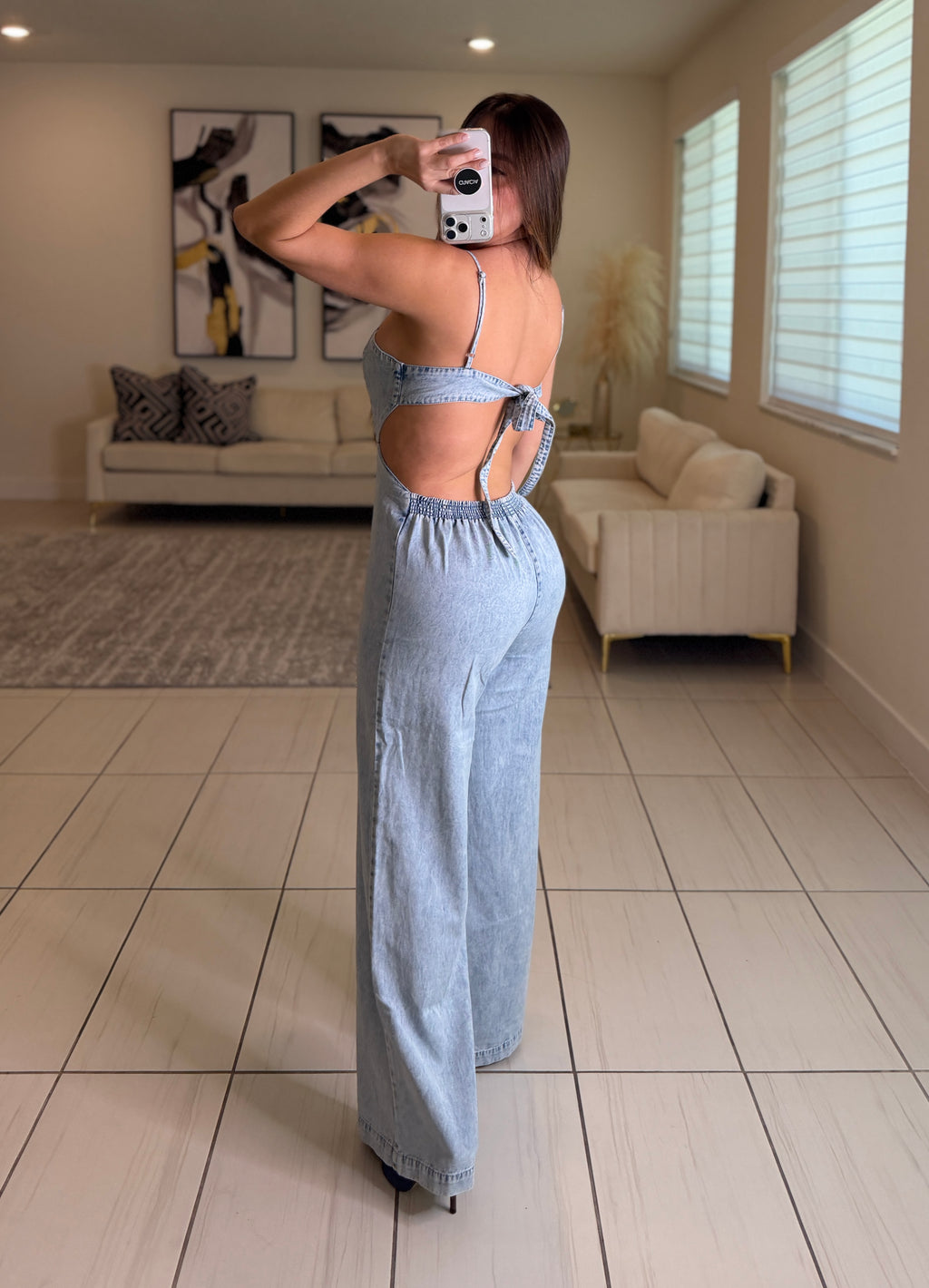 Divine Mirage Light Denim Jumpsuit