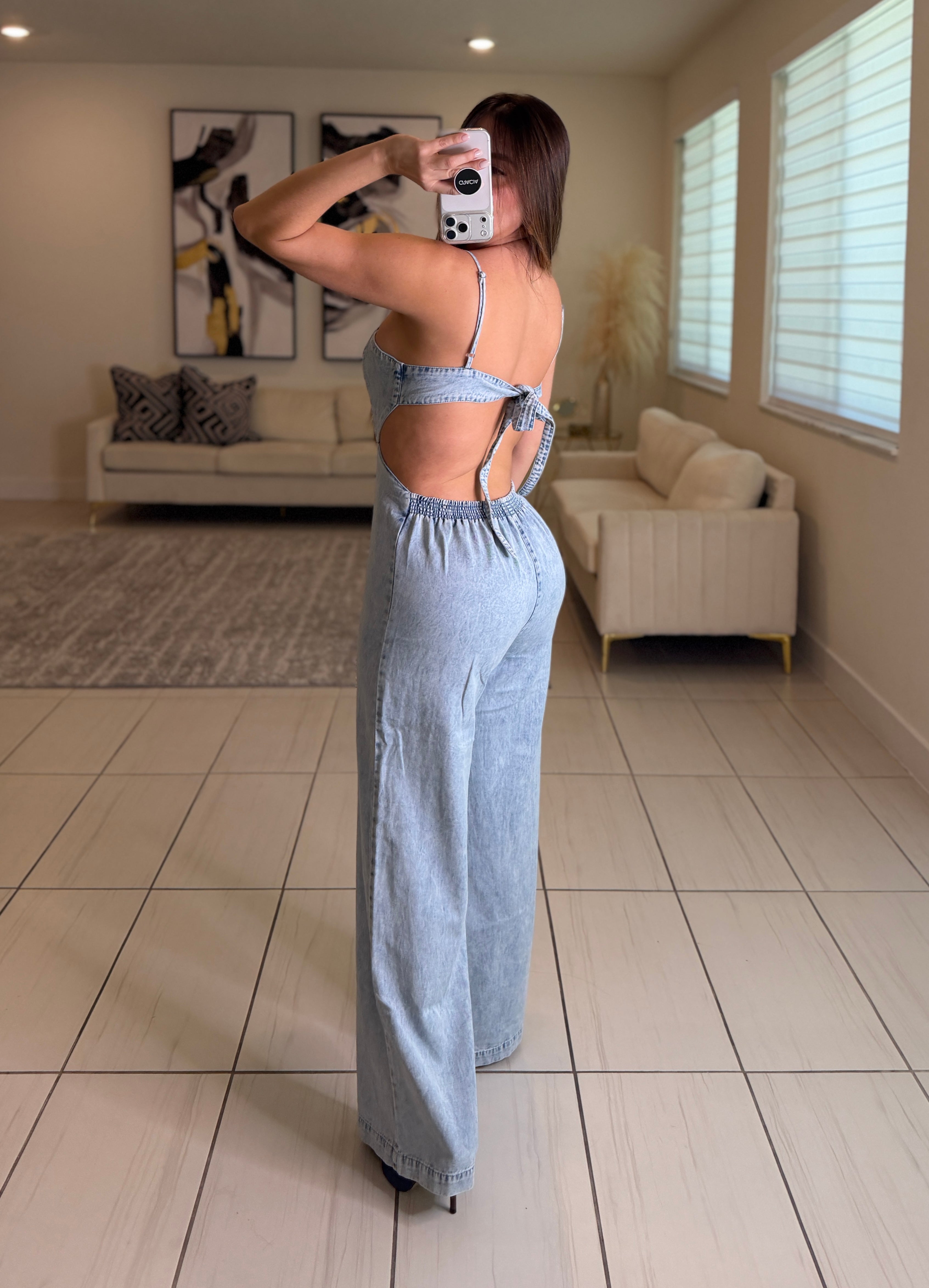 Divine Mirage Light Denim Jumpsuit