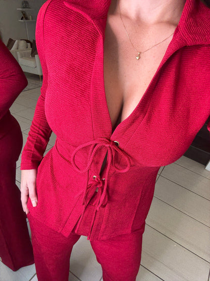 Adorable Affair Red Pants Set