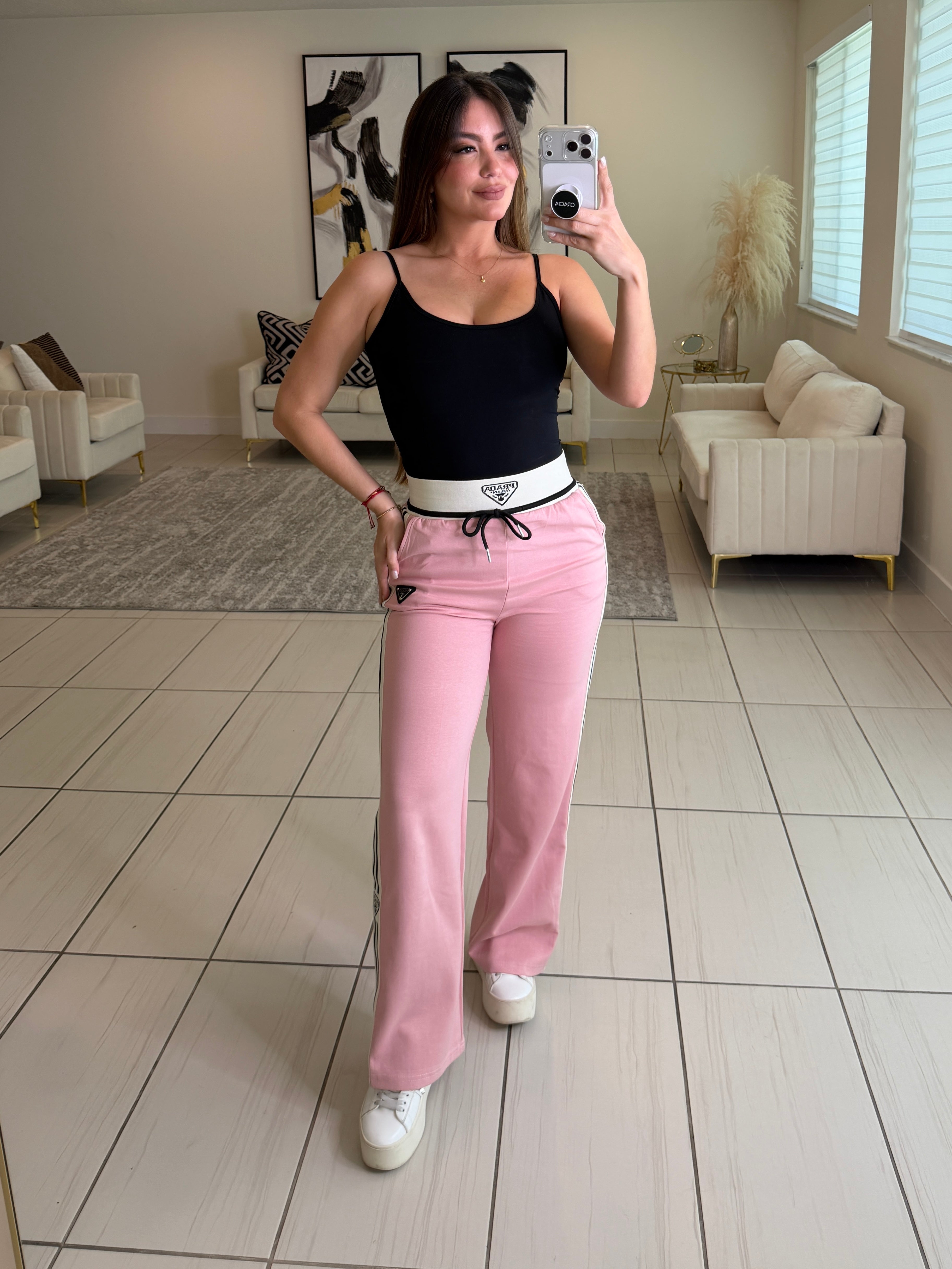 Iconic Structure Pink Pant Set