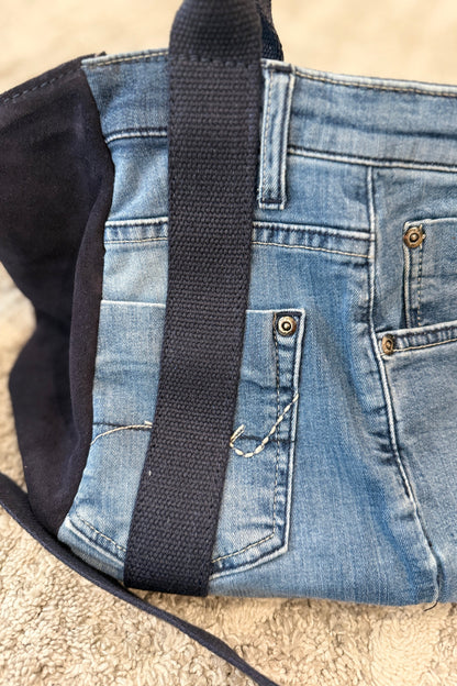 The Luxe Navy Blue Denim Handbag