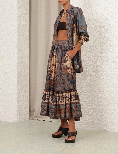 Ascension Tiered Midi Skirt Set