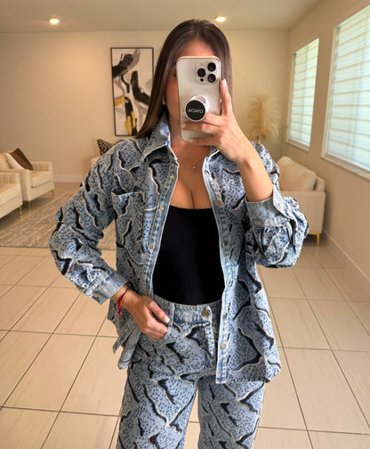 Perfect Details Denim Pant Set