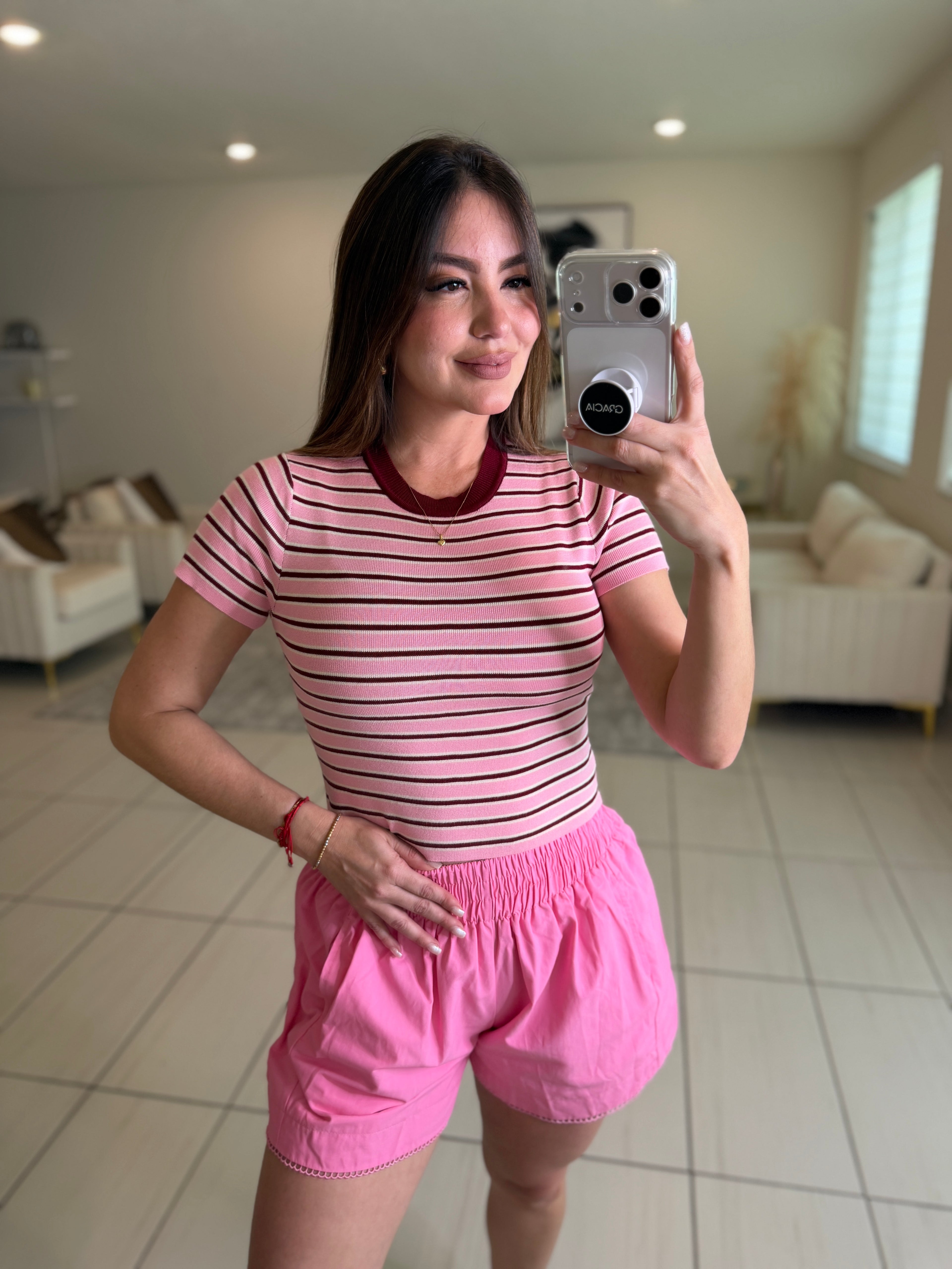 Sweet Stripes Pink Top