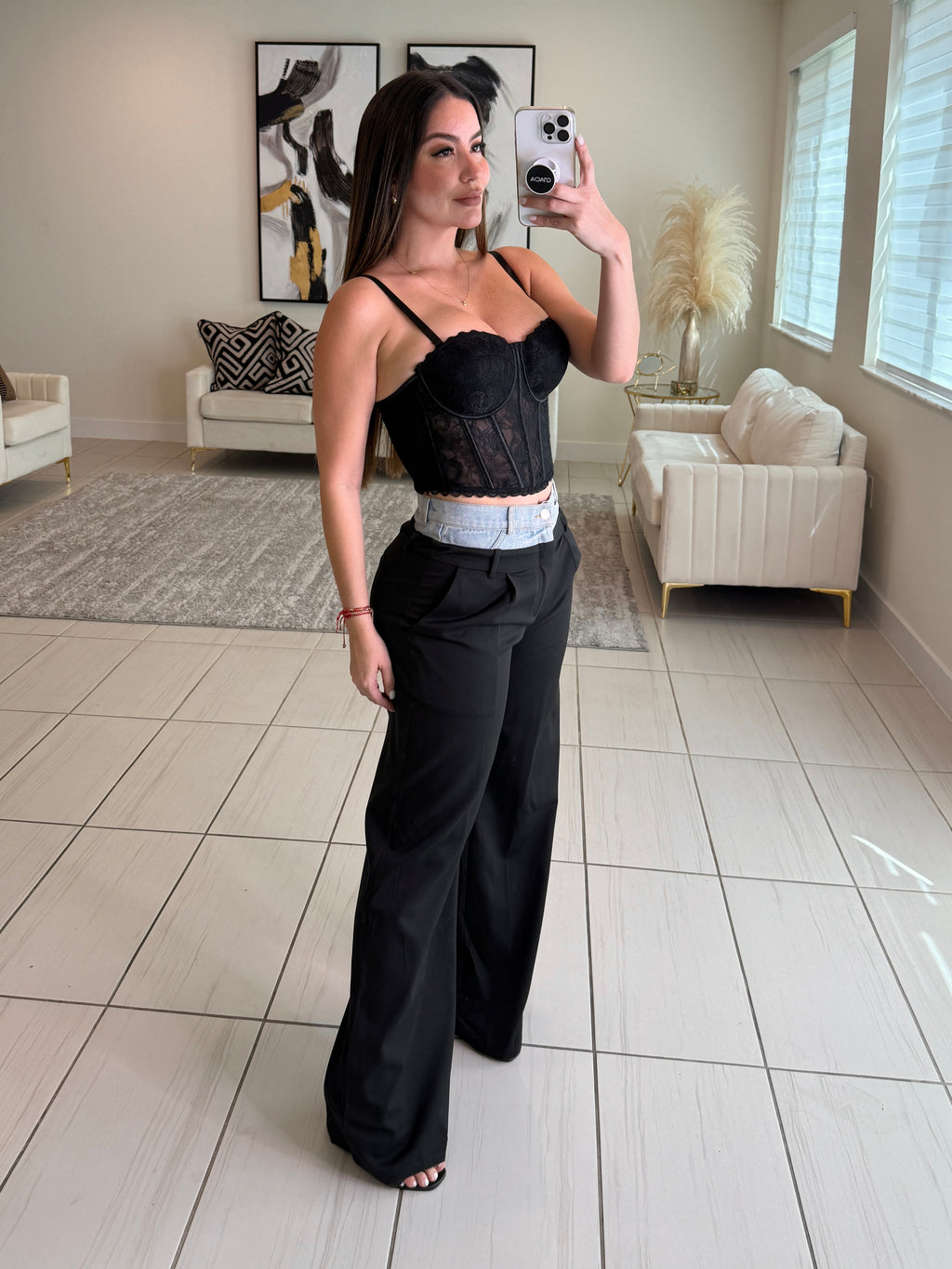 Luxe Serenity Black Corset Top
