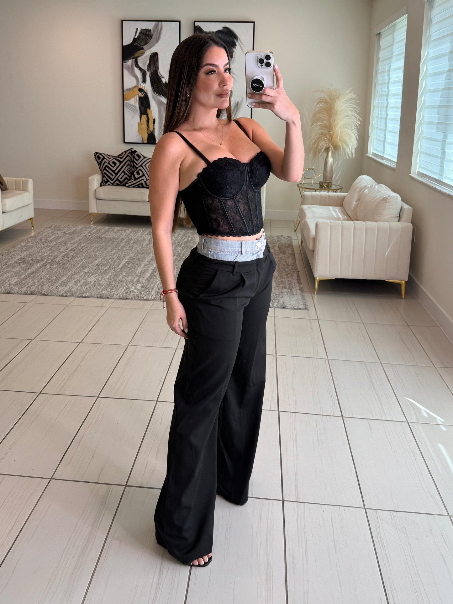 Luxe Serenity Black Corset Top