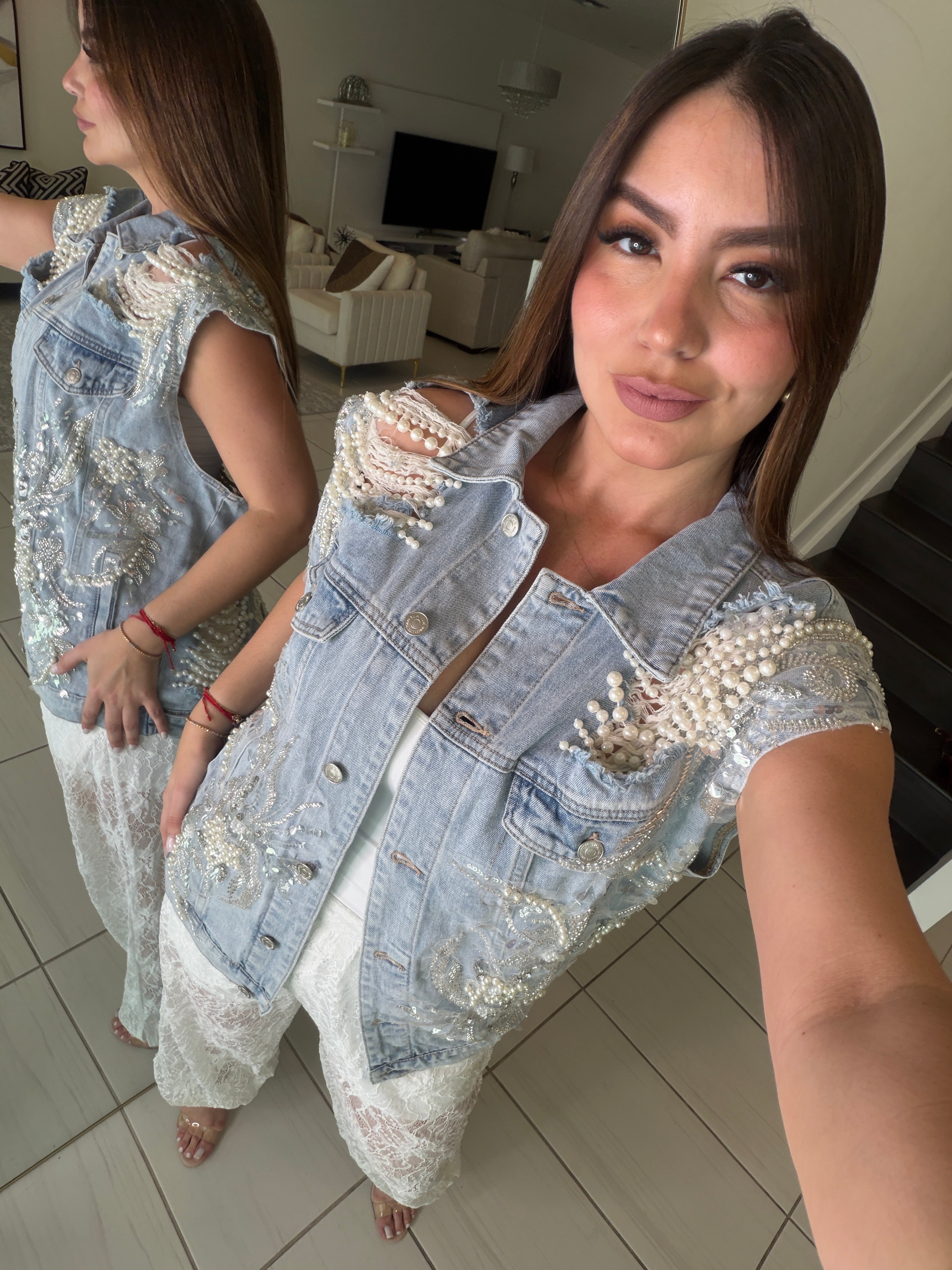 City Of Pearls Denim Jacket