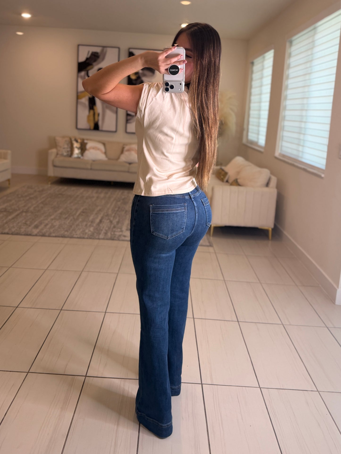 Modern Structure Denim Pants