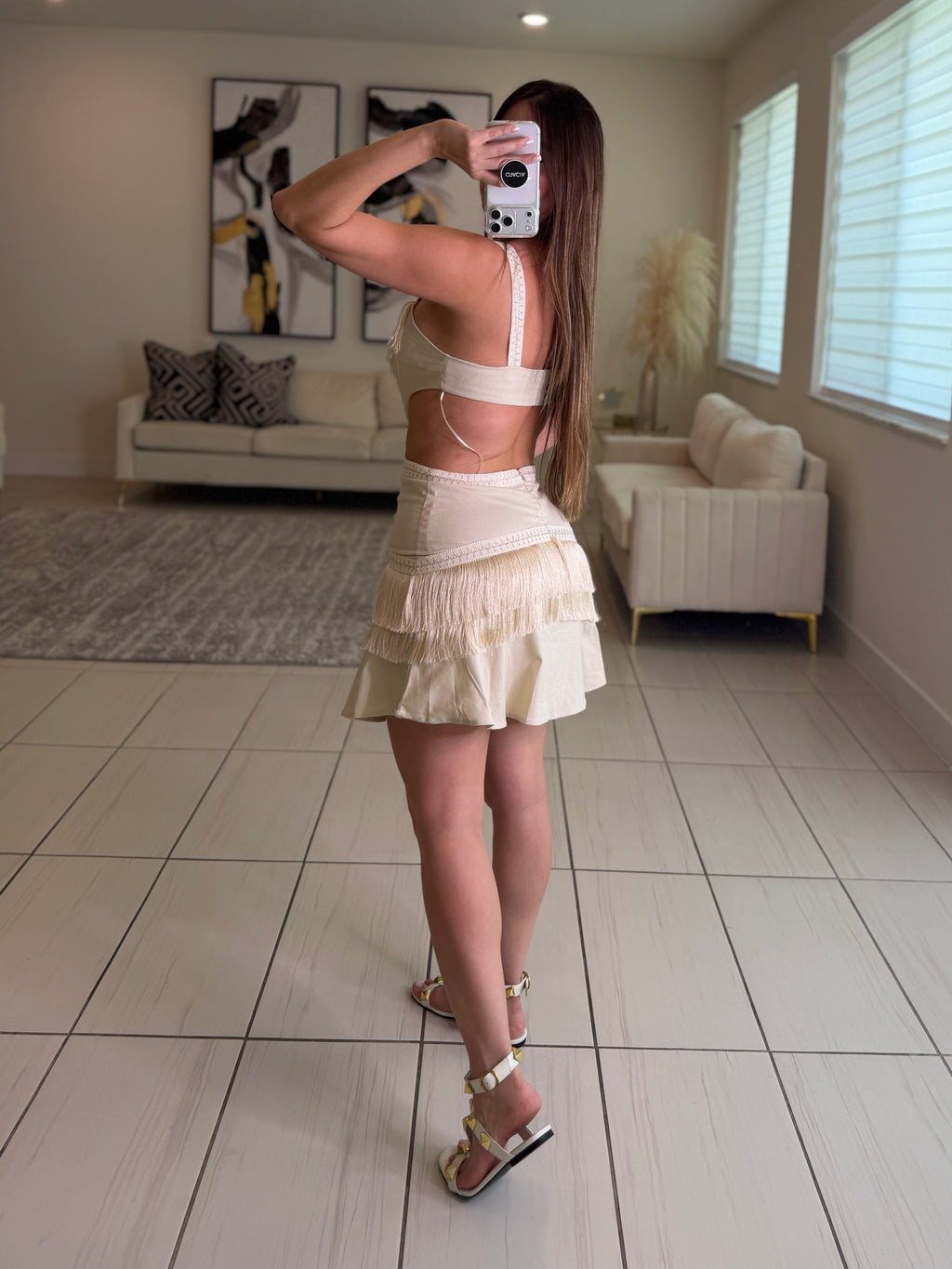 Solar Seduction Beige Dress