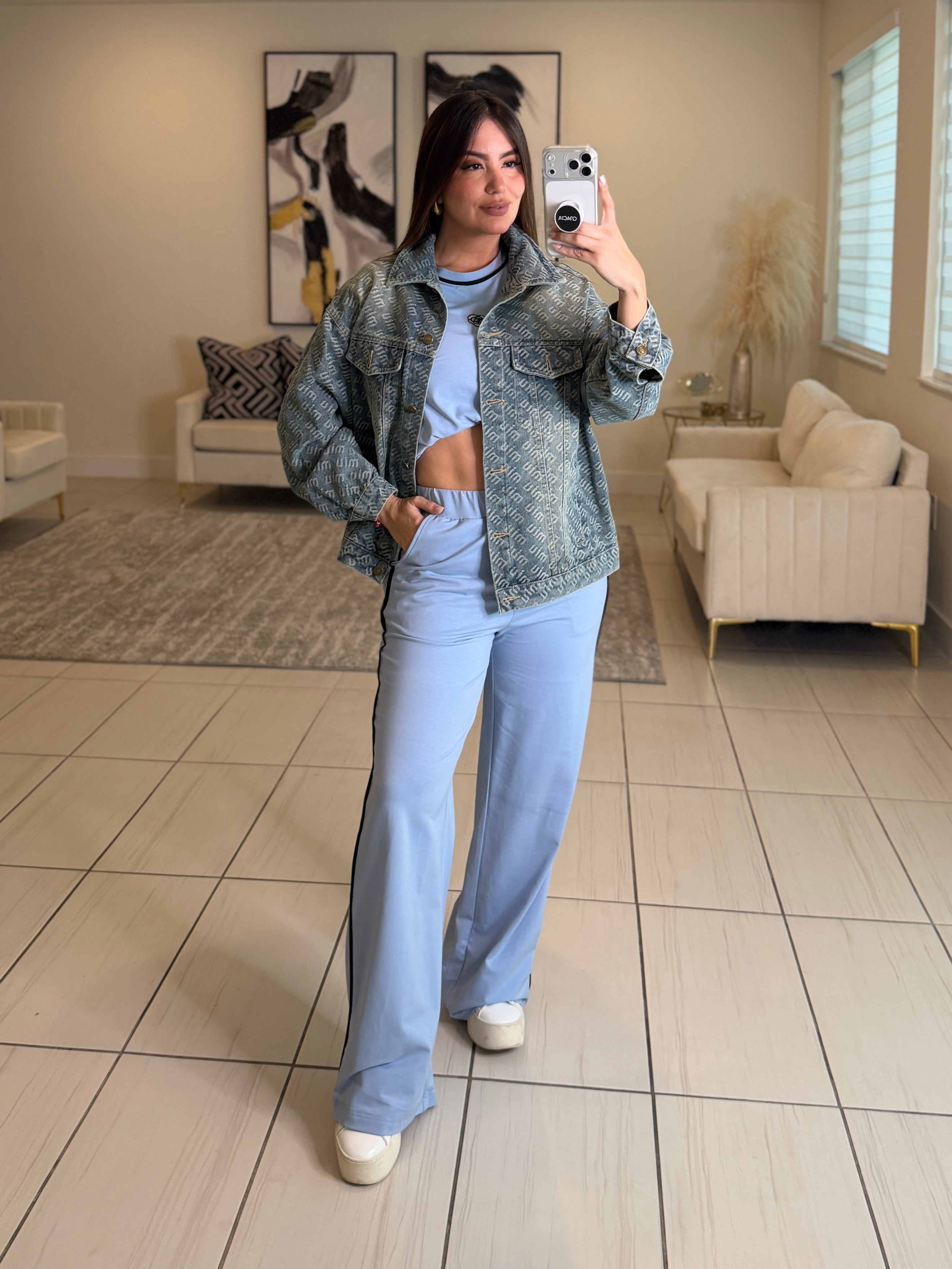 Iconic Muse Light Blue Pant Set