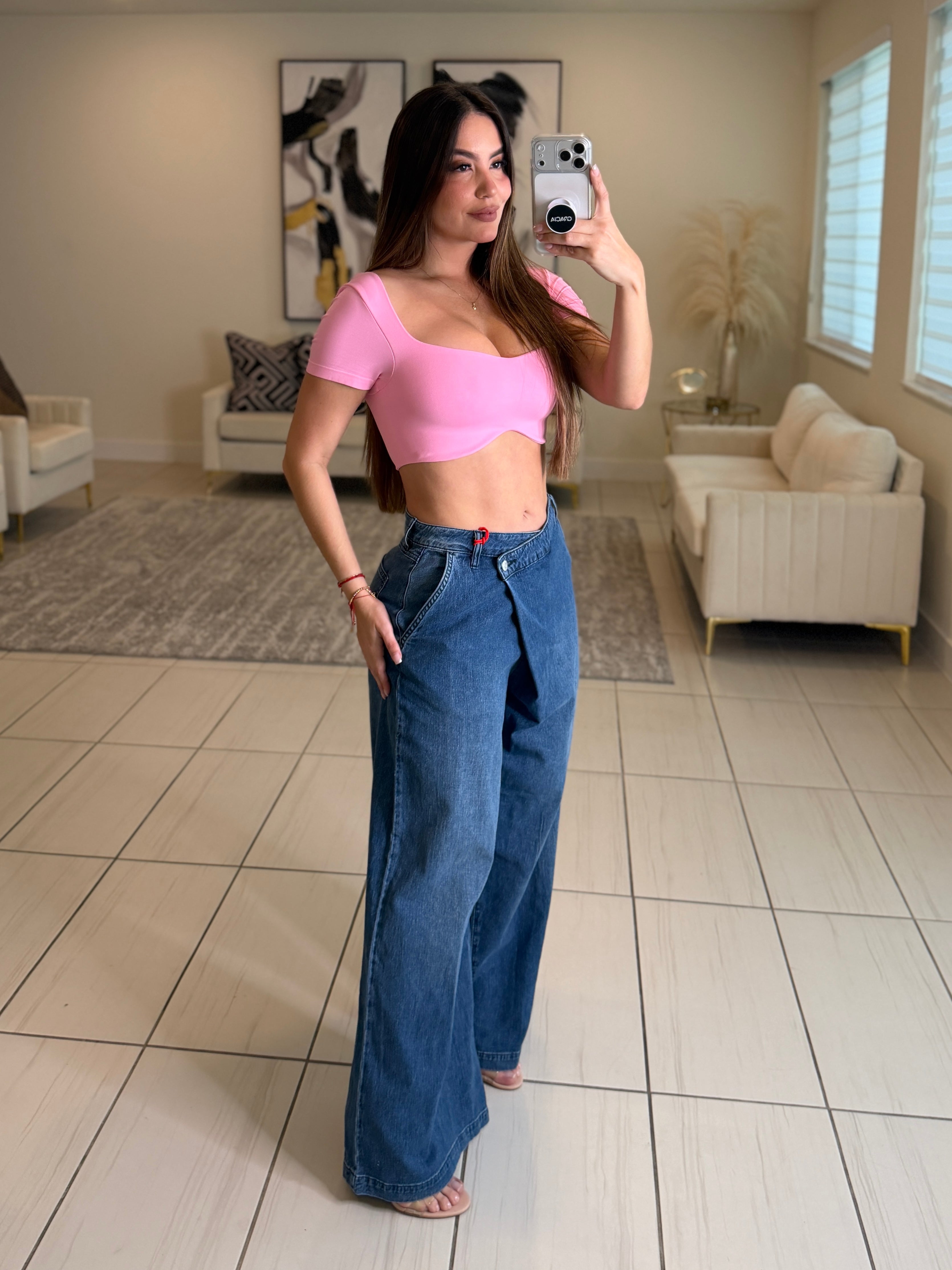 Wrap Cool Blue Denim Pants