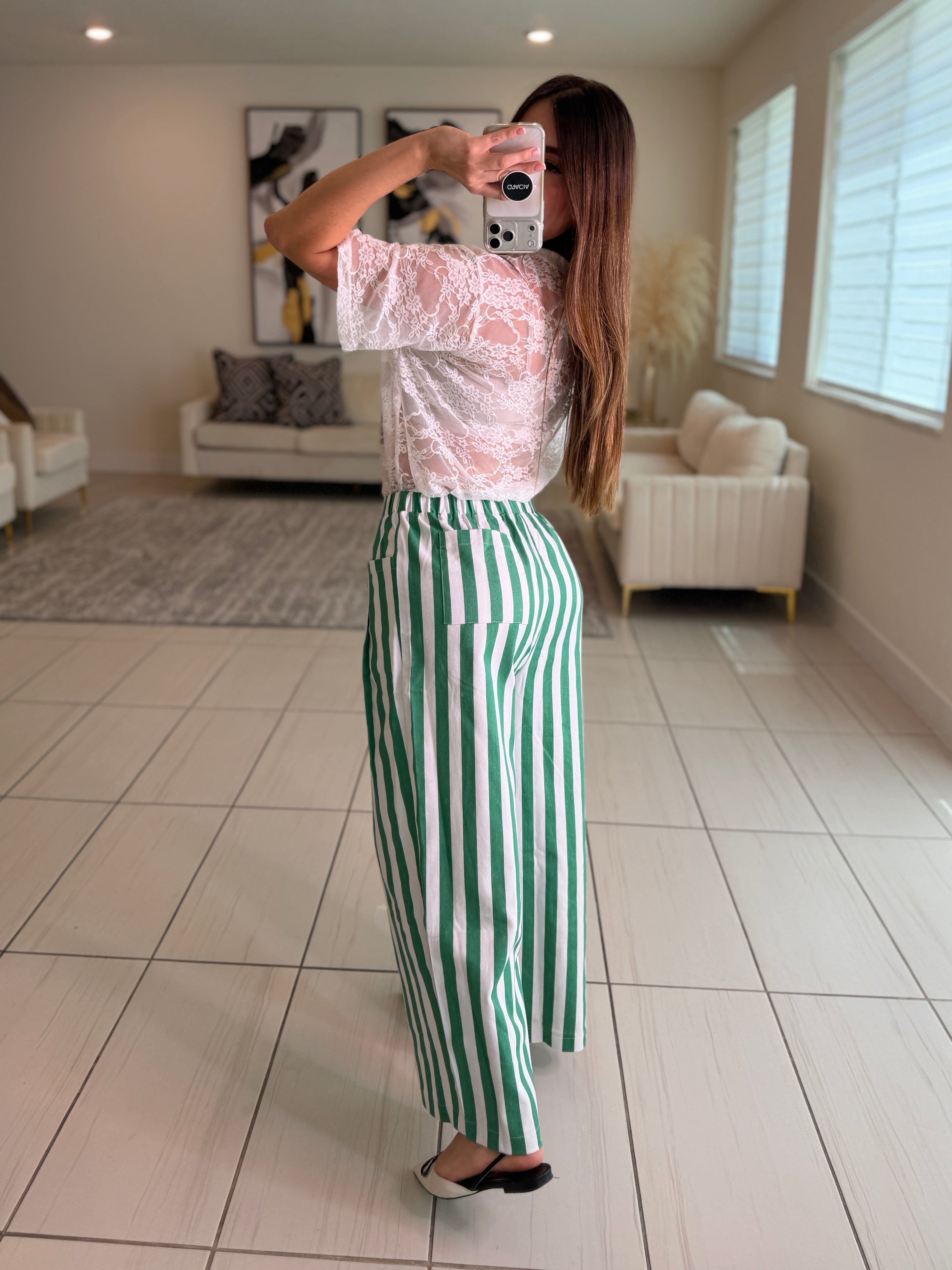 Cabana Stripes Green Pants