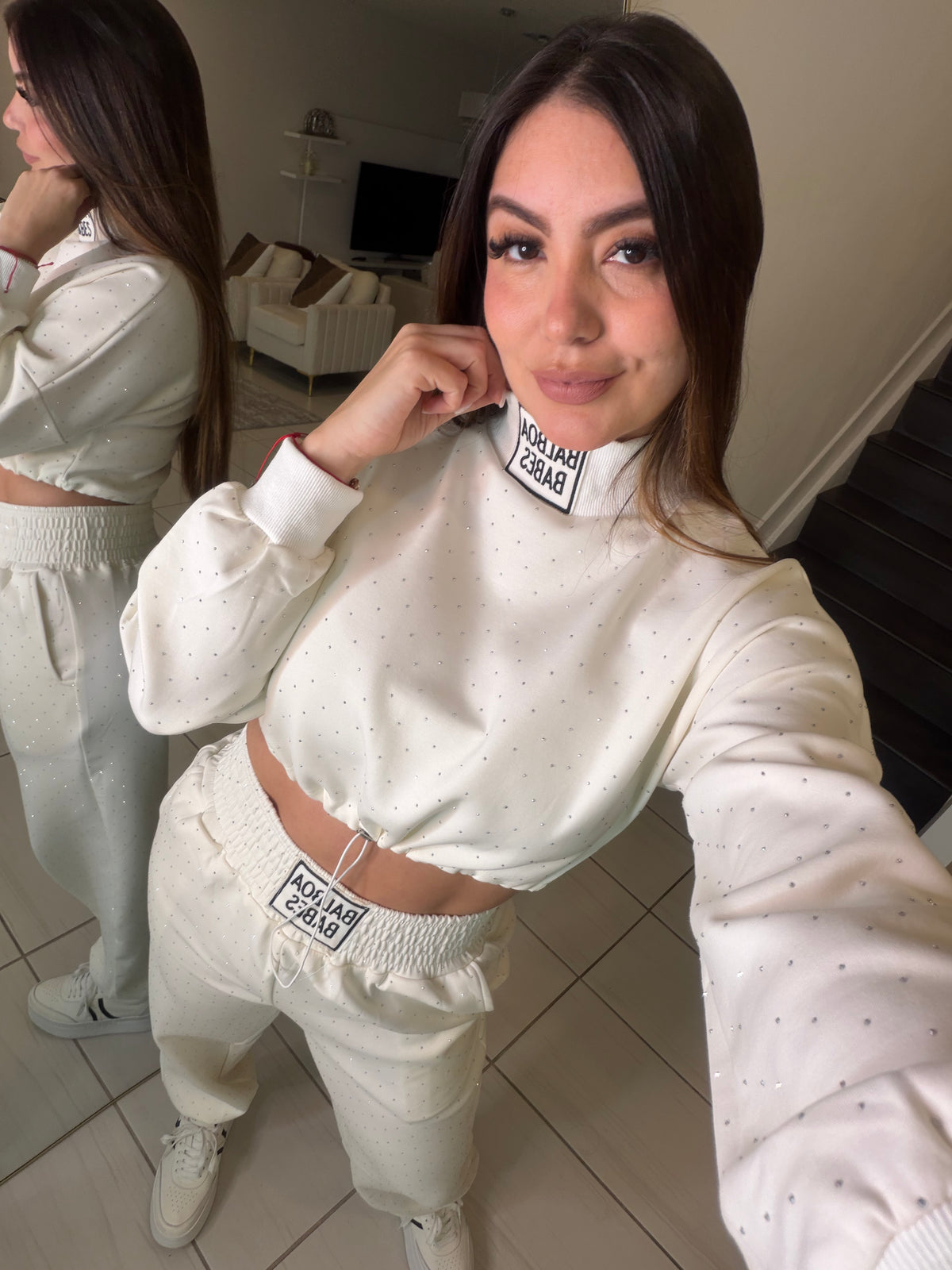 Midnight Rhinestone Ivory Set