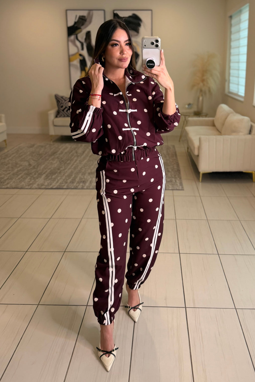 Oriental Polka Muse Burgundy Set