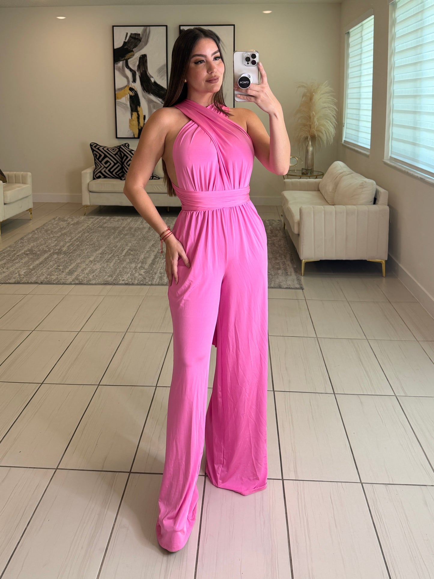 Empire Luxe Soft Pink Jumpsuit