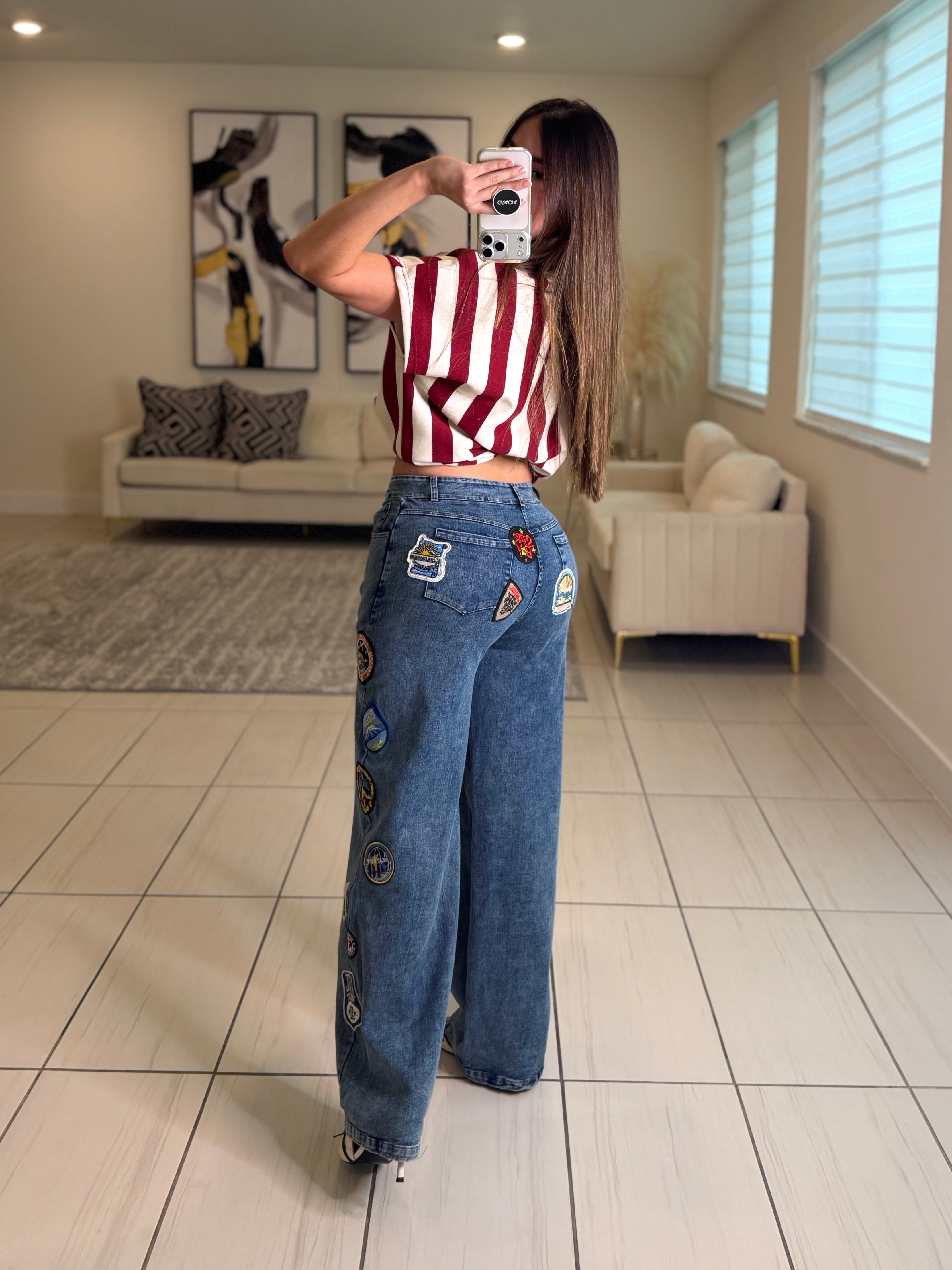 Sweet Stripes Red Wine Top