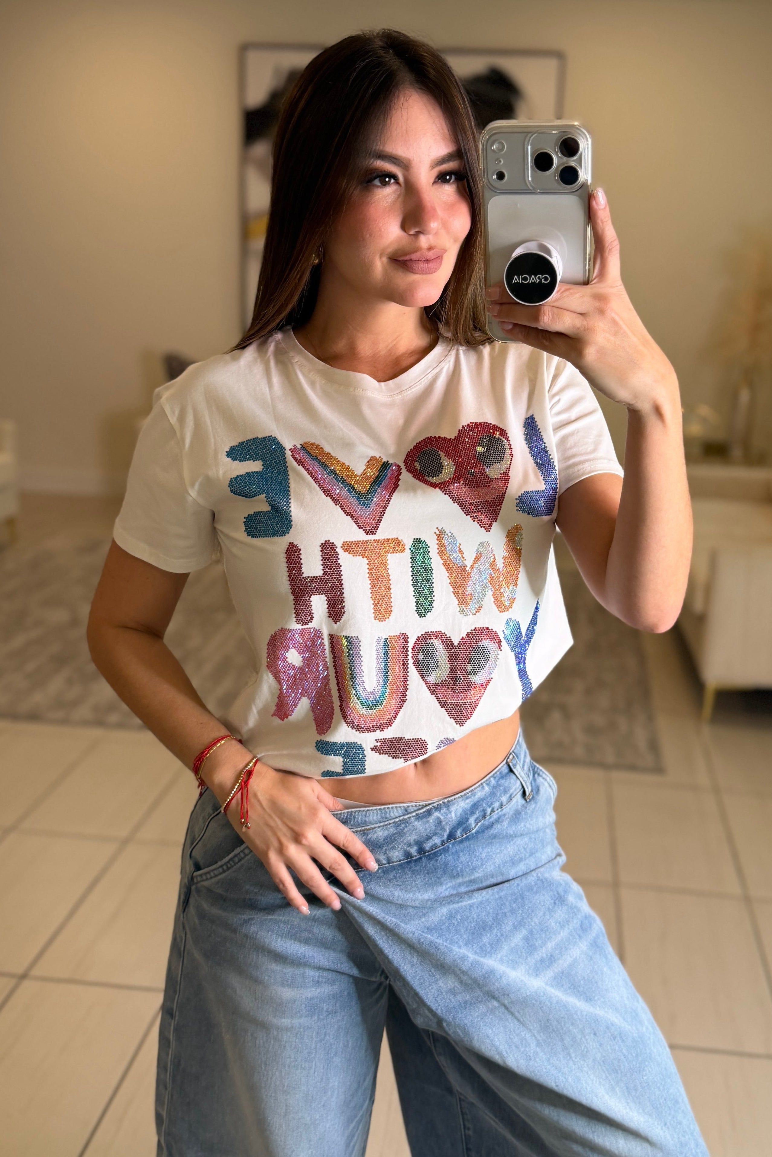 Love With Your Life White Tshirt