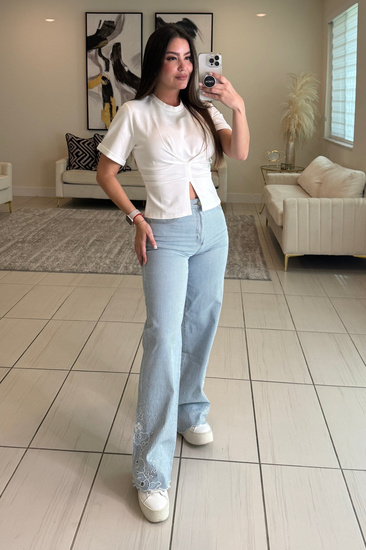 Splash Stripes Blue Pants