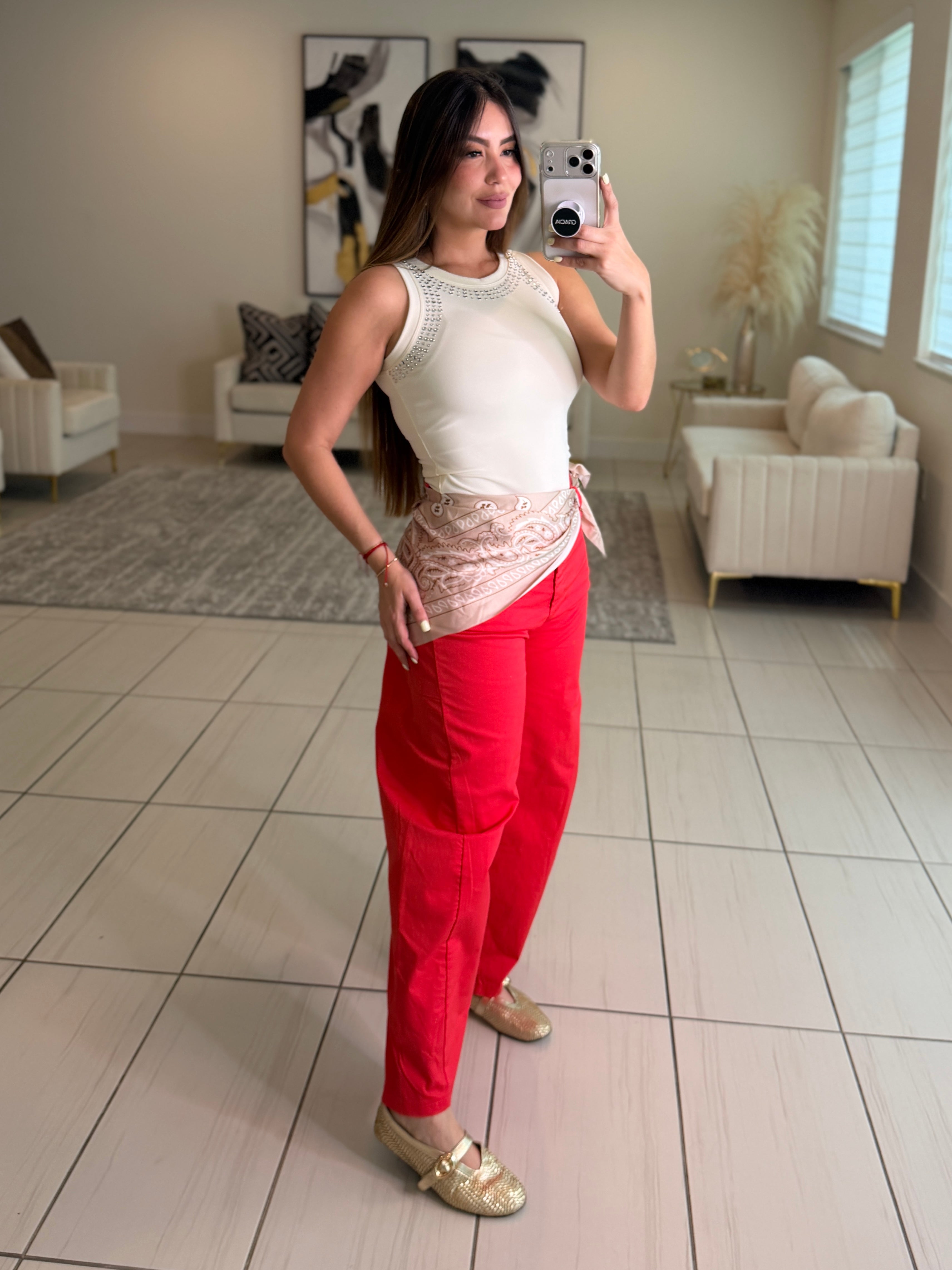 Charming Studd Beige Tank Top