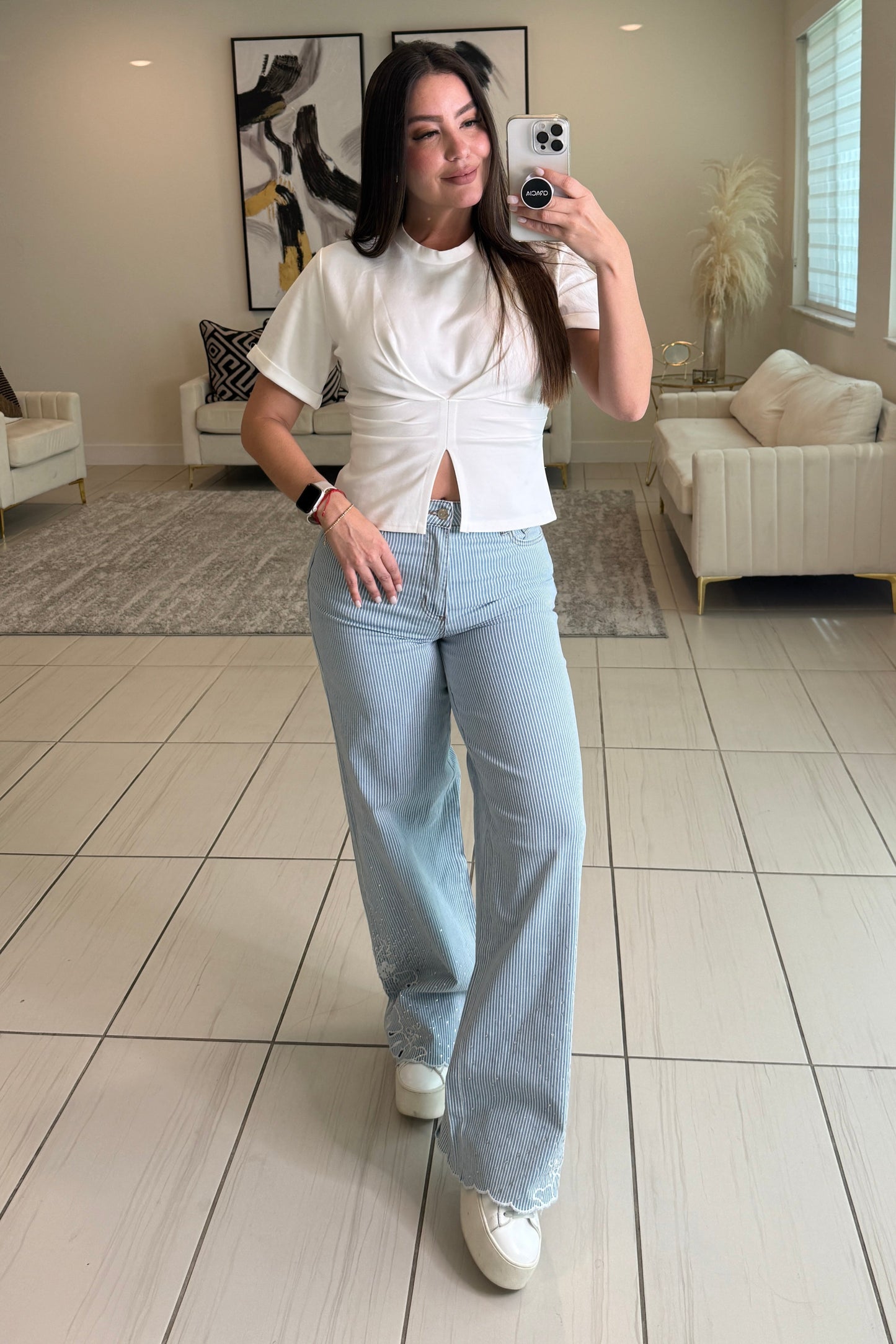 Splash Stripes Blue Pants