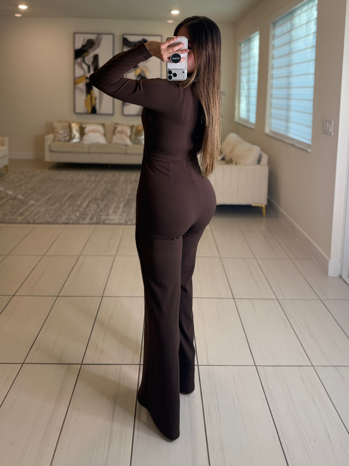 Opulent Structure Brown Jumpsuit
