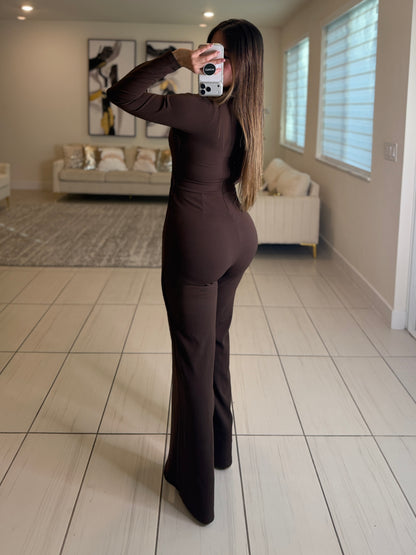 Opulent Structure Brown Jumpsuit