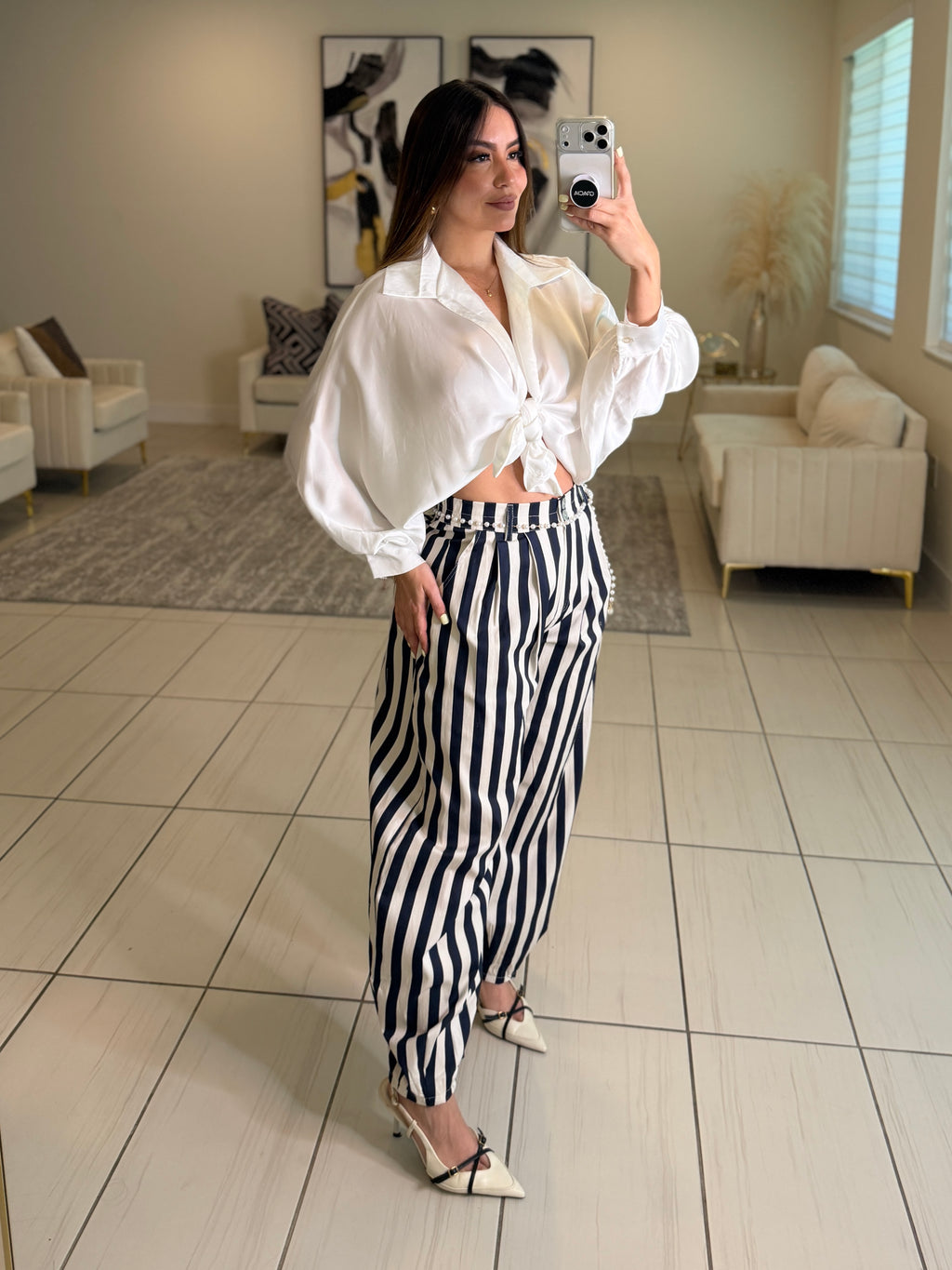 Gravity Stripes Navy Blue Pants