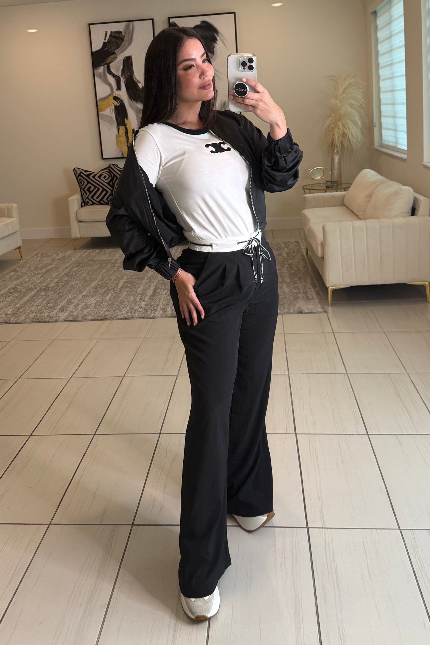 Cozy Black Bomber Jacket