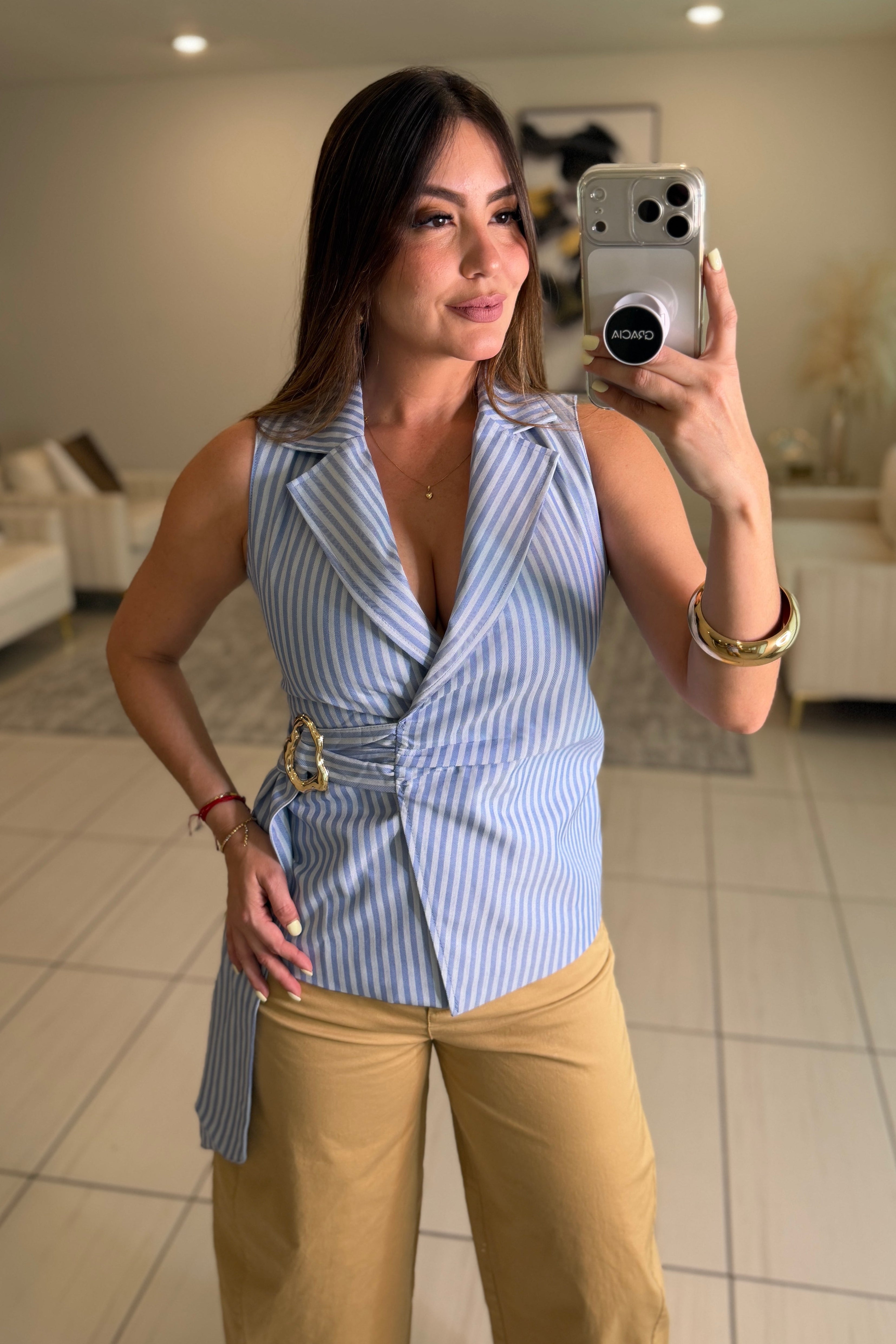 Sweet Stripes Blue Vest