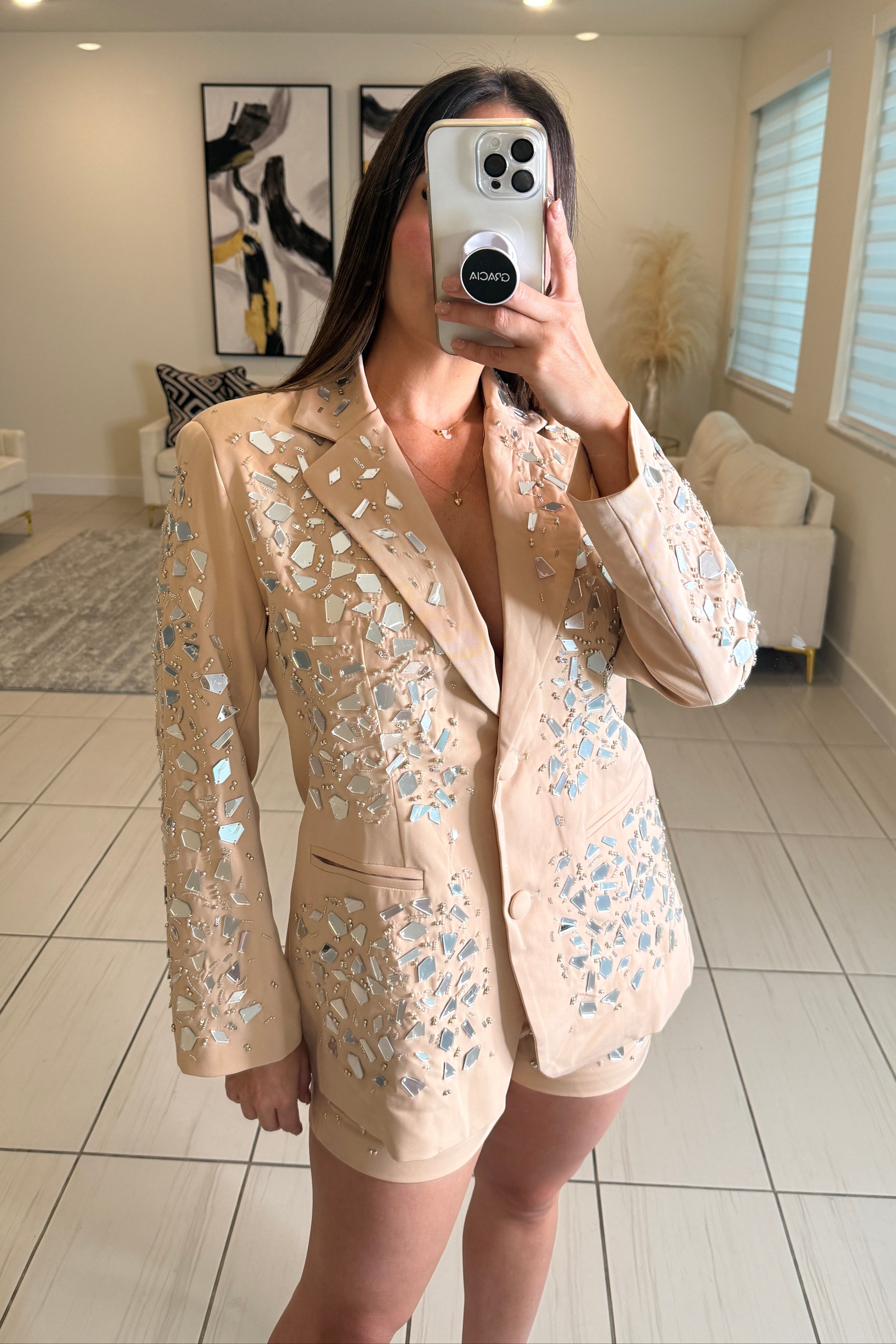 Mirror Mirage Beige Short Set