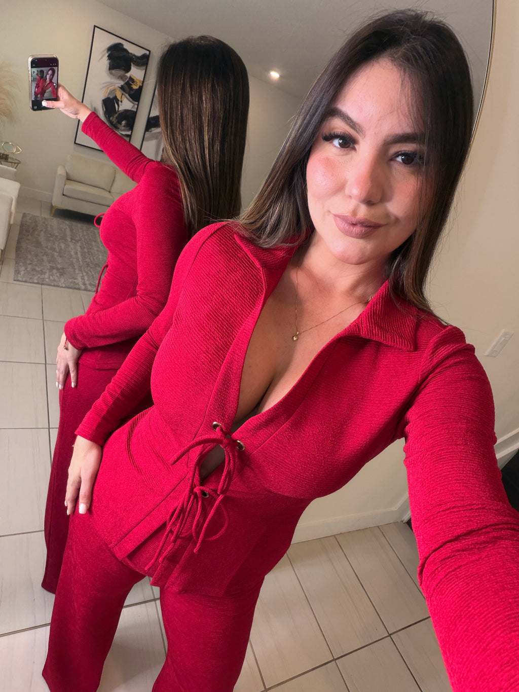 Scarlet Obsession Red Pants Set