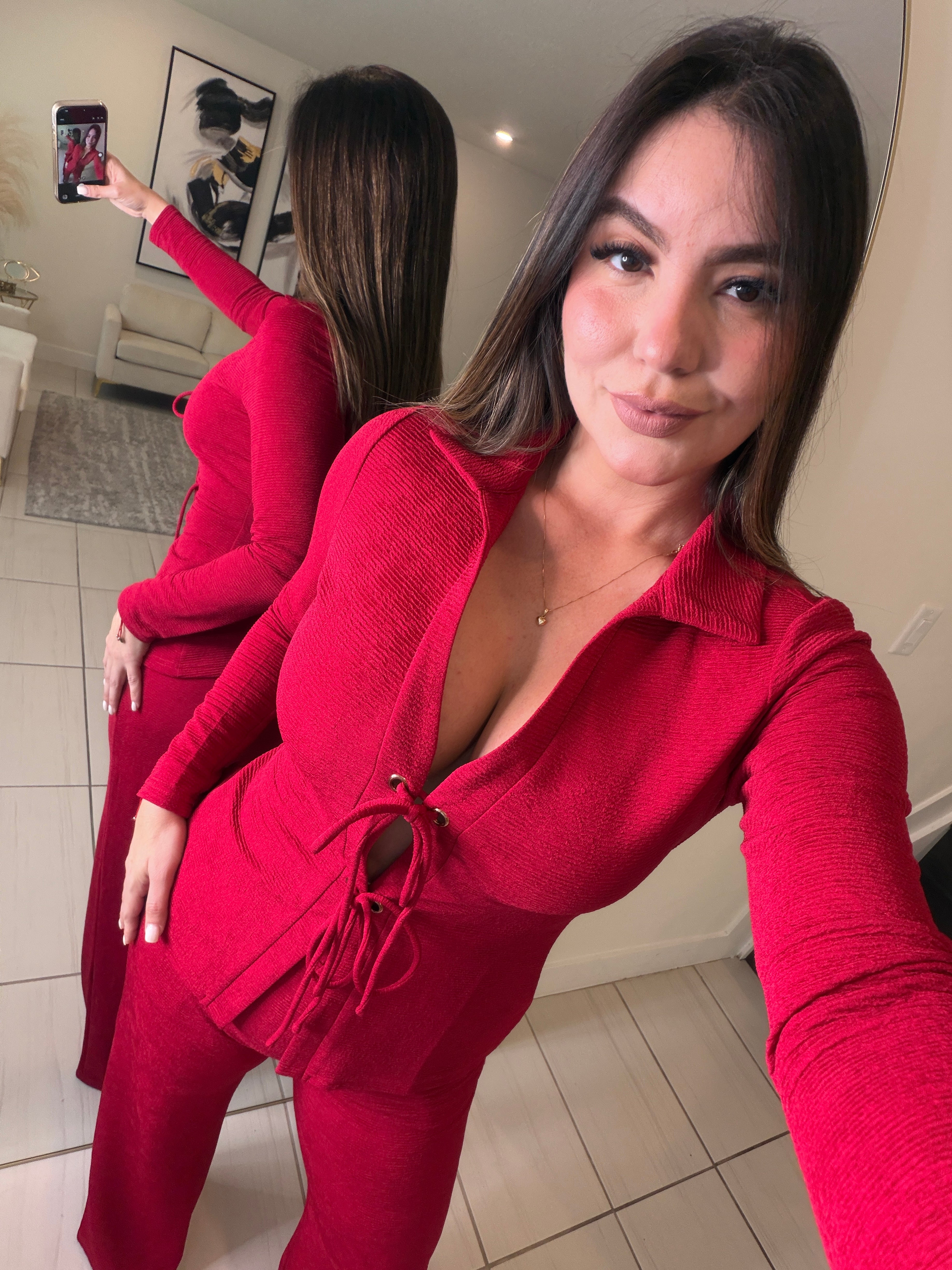 Scarlet Obsession Red Pants Set