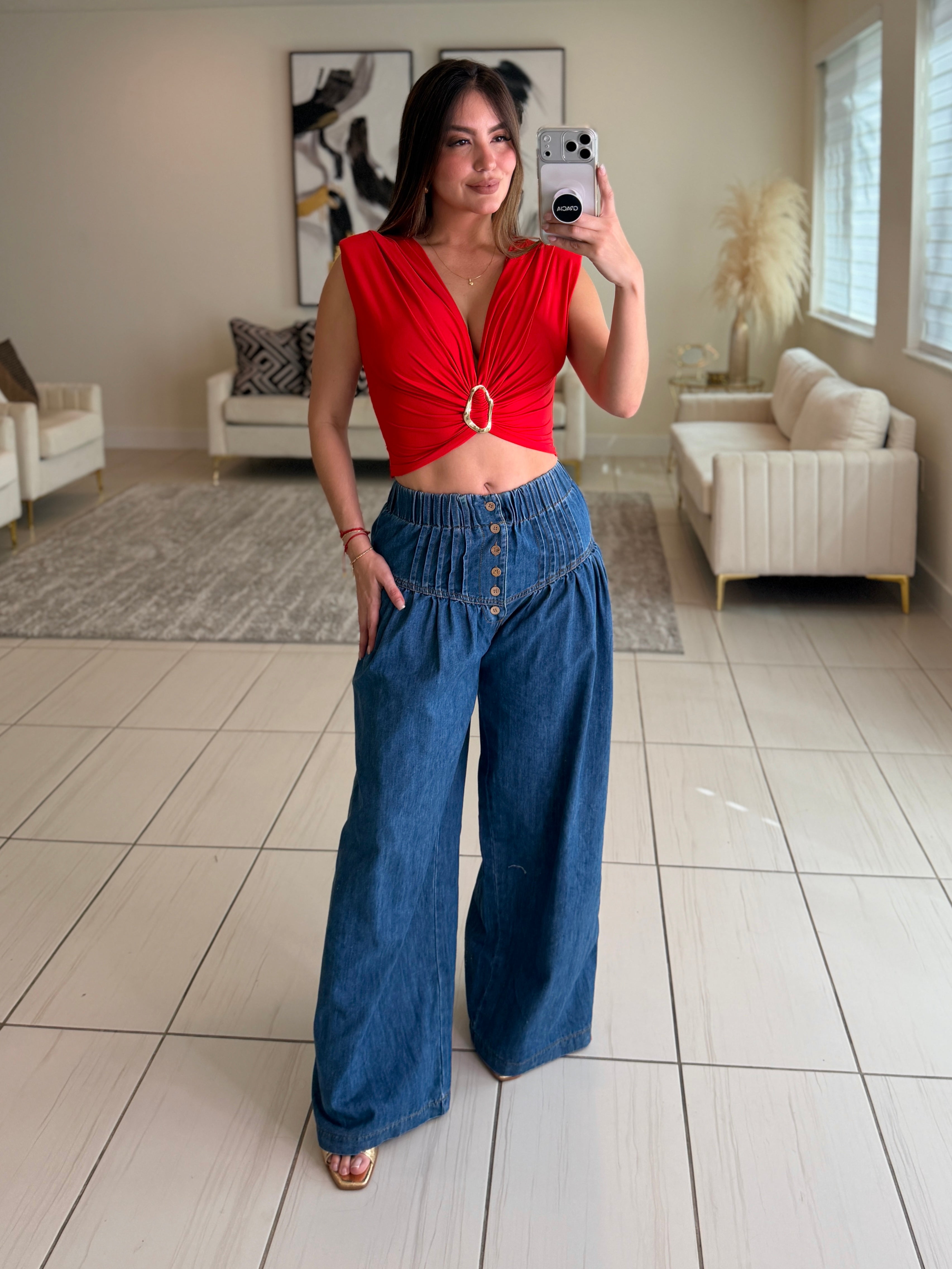 Sculpted Ease Red Top